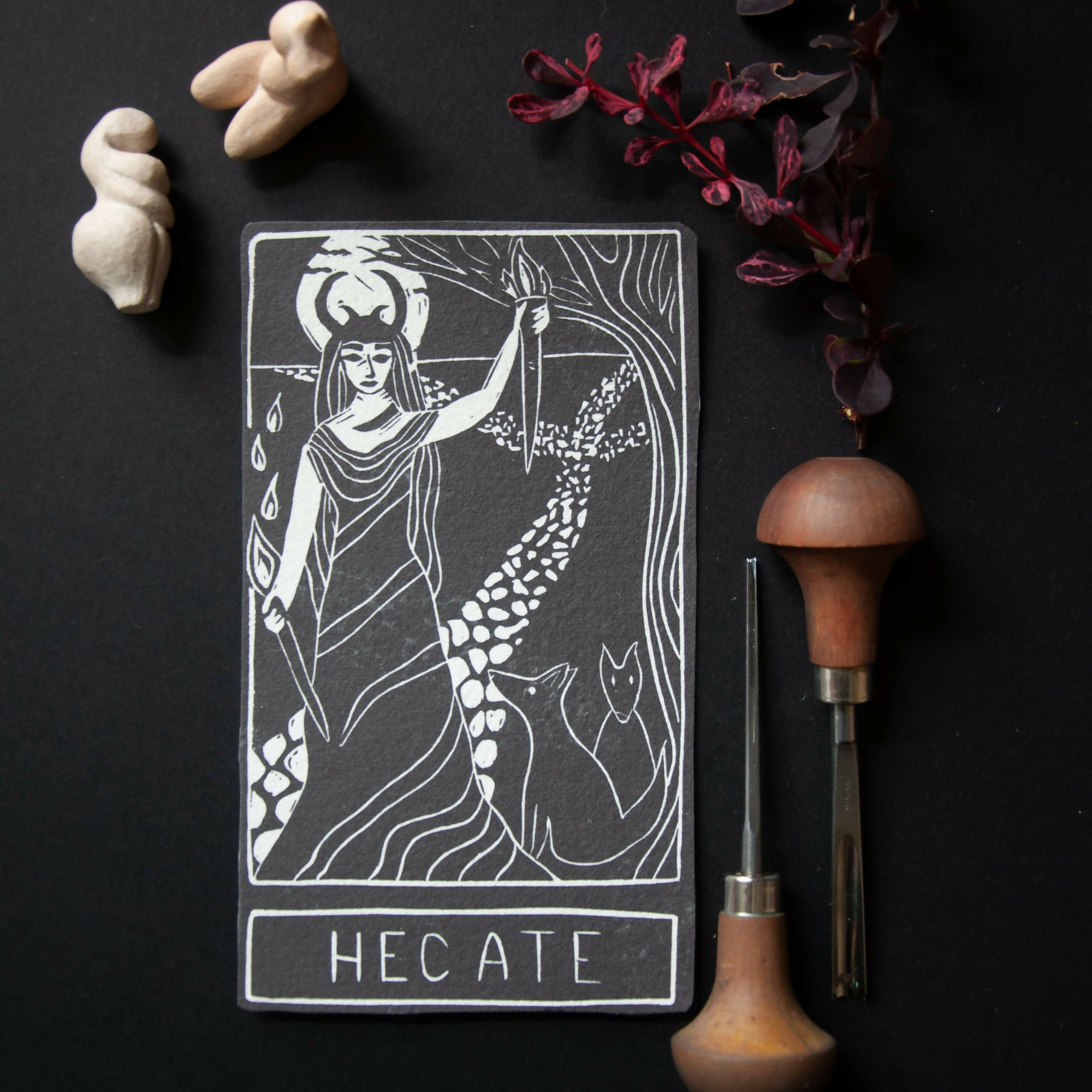 HECATE GODDESS ALTAR CARD