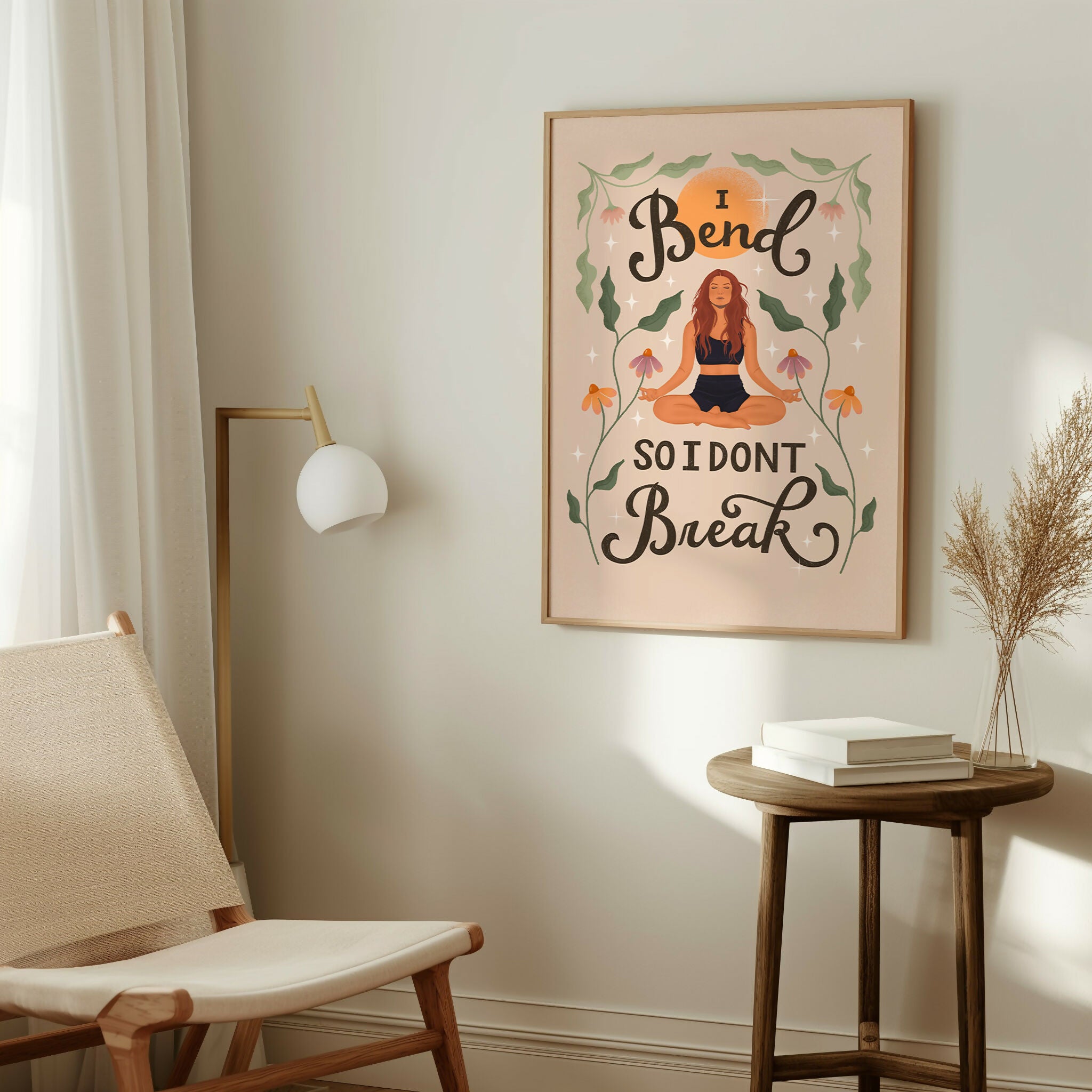 Yoga Art Print: Boho, Mindfulness, Yogi Illustration (A3)