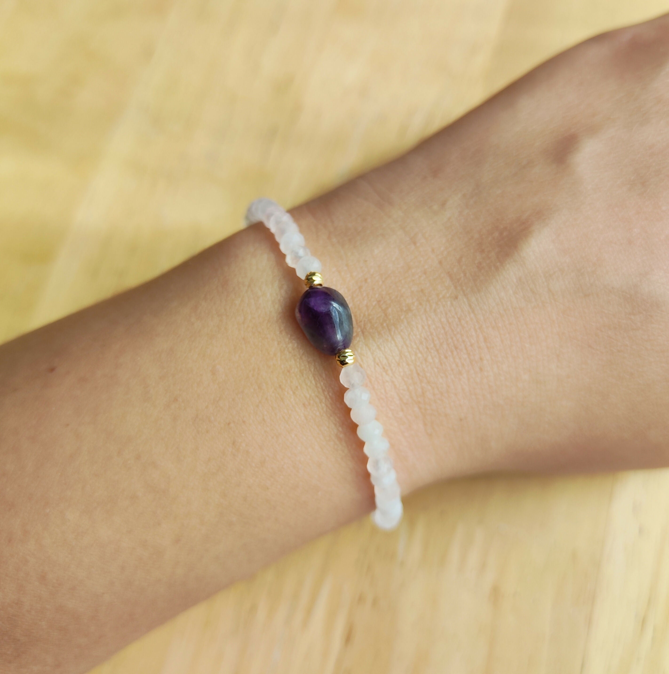Designer Gemstone Bracalet - Handmade Jewellery - Semi-Precious Gemstones - Silver & Gold-Plated