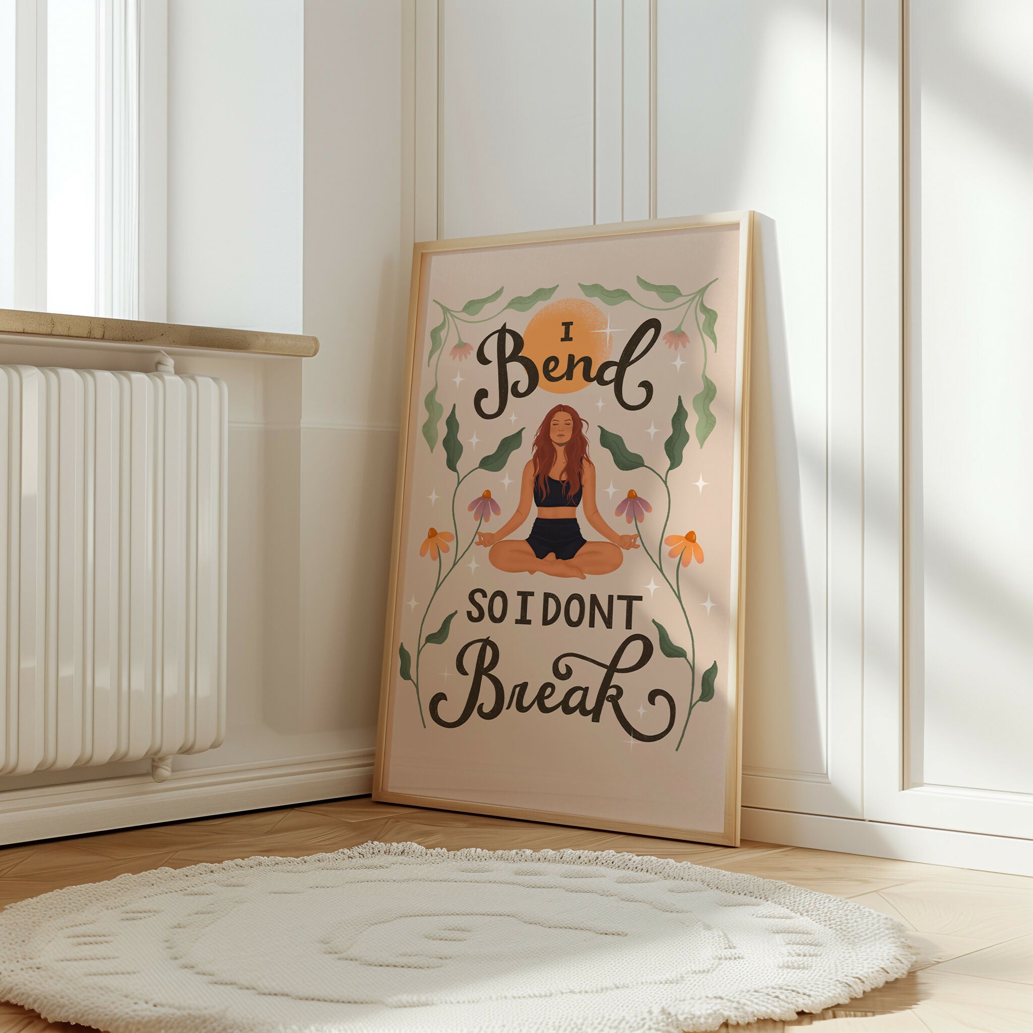 Yoga Art Print: Boho, Mindfulness, Yogi Illustration (A3)