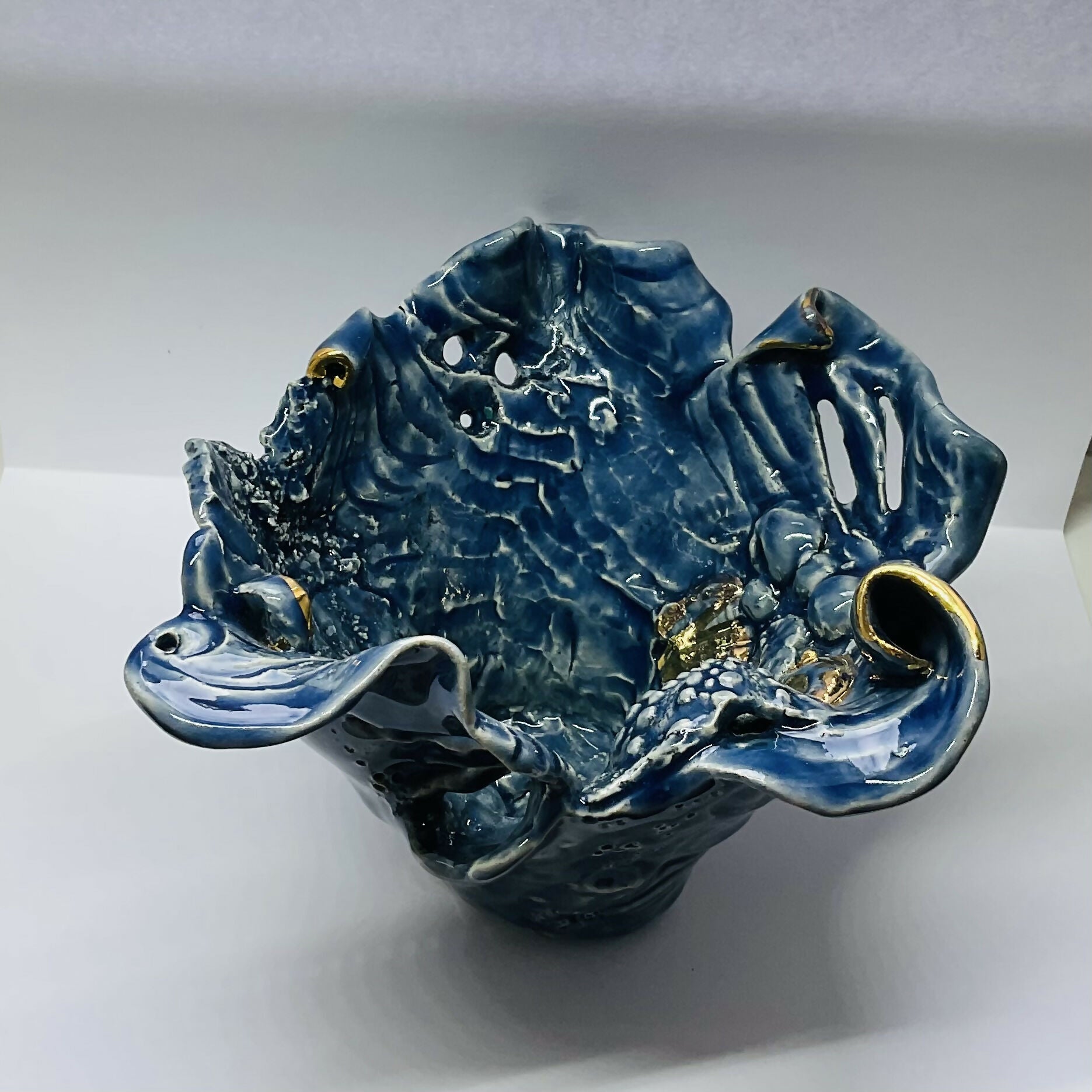 Textured Bowl with Gold Lustre