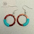 Turquoise Cord & Hand-Hammered Copper Earrings