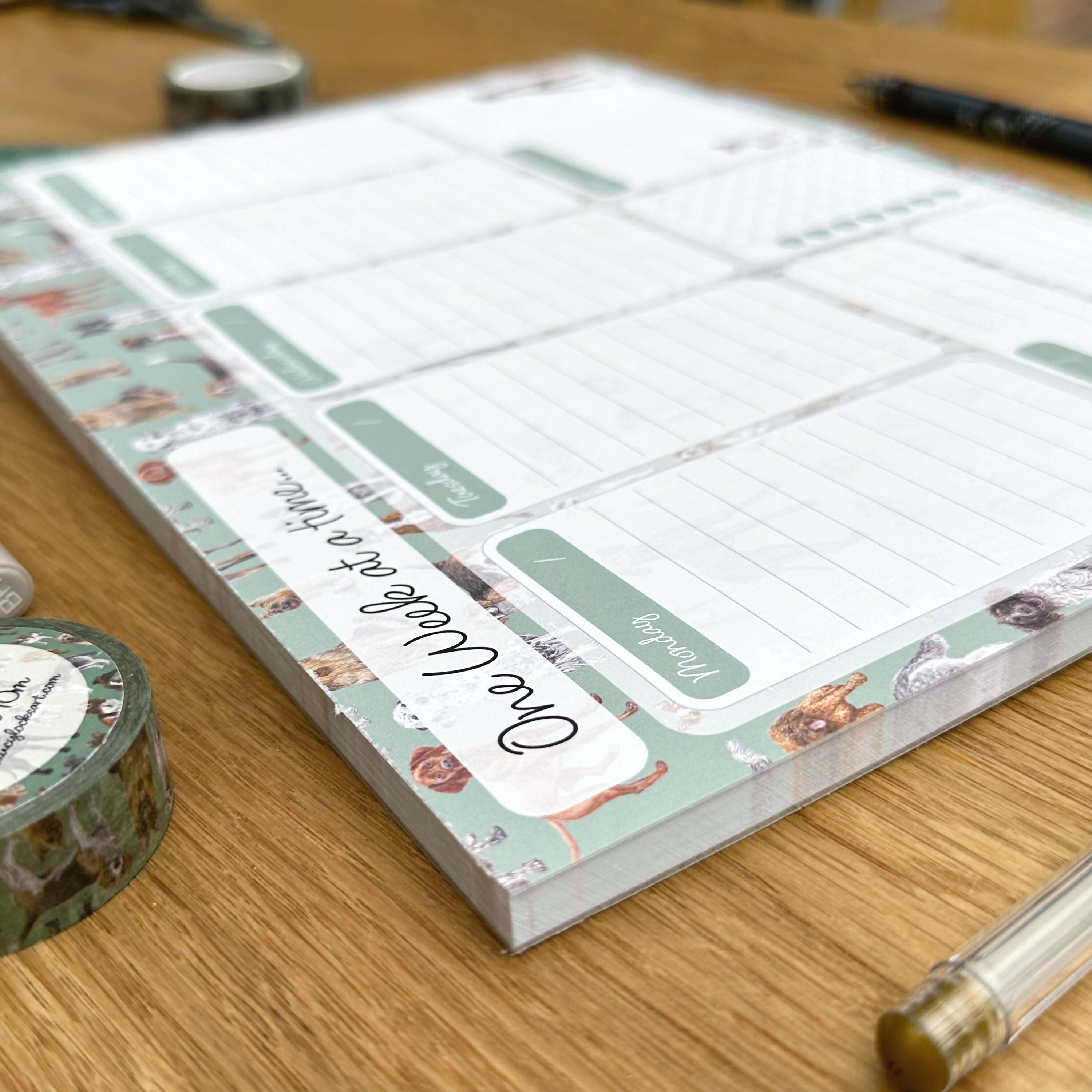 A4 50 Page Dog Weekly Planner Pad