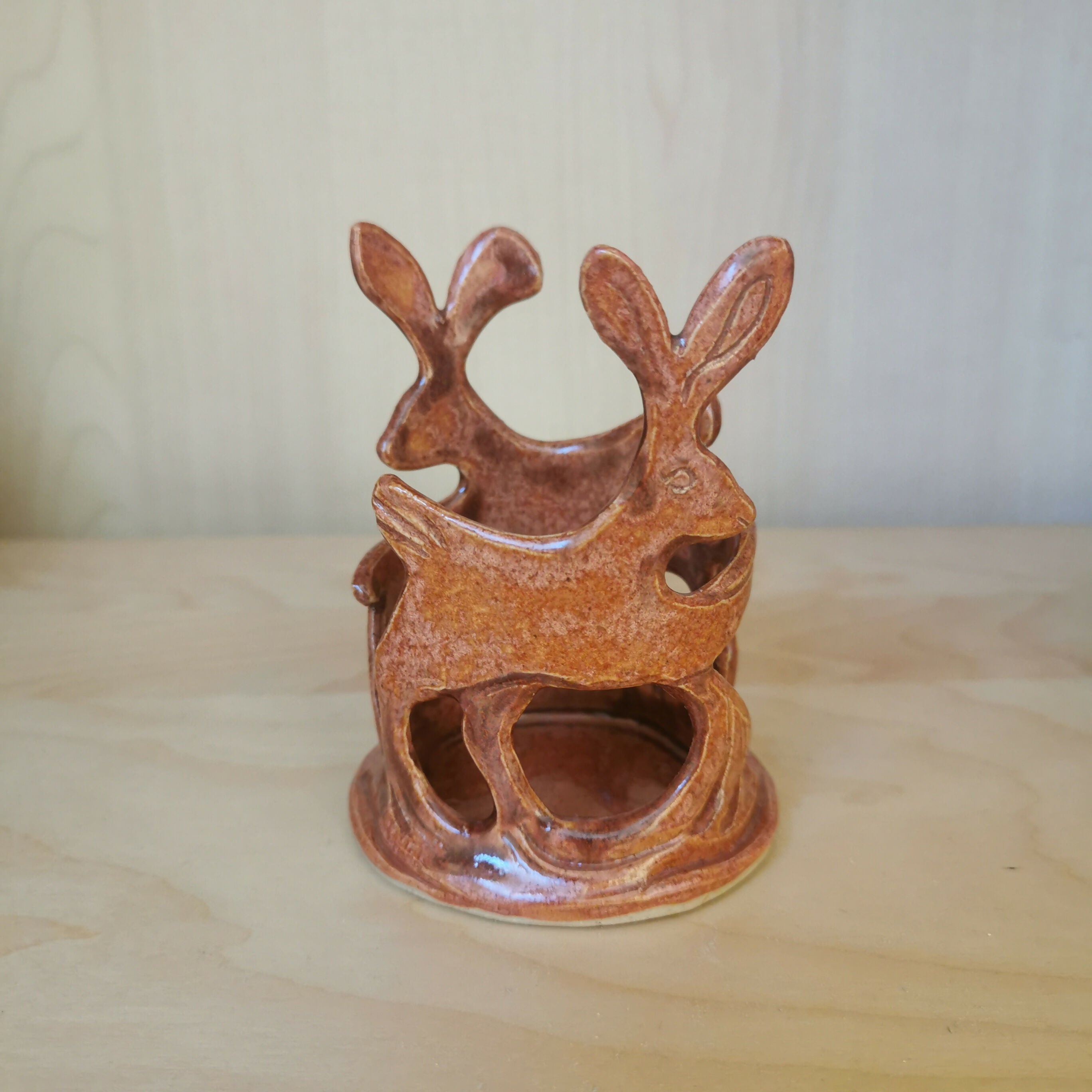 Leaping Hares Tealight Holder