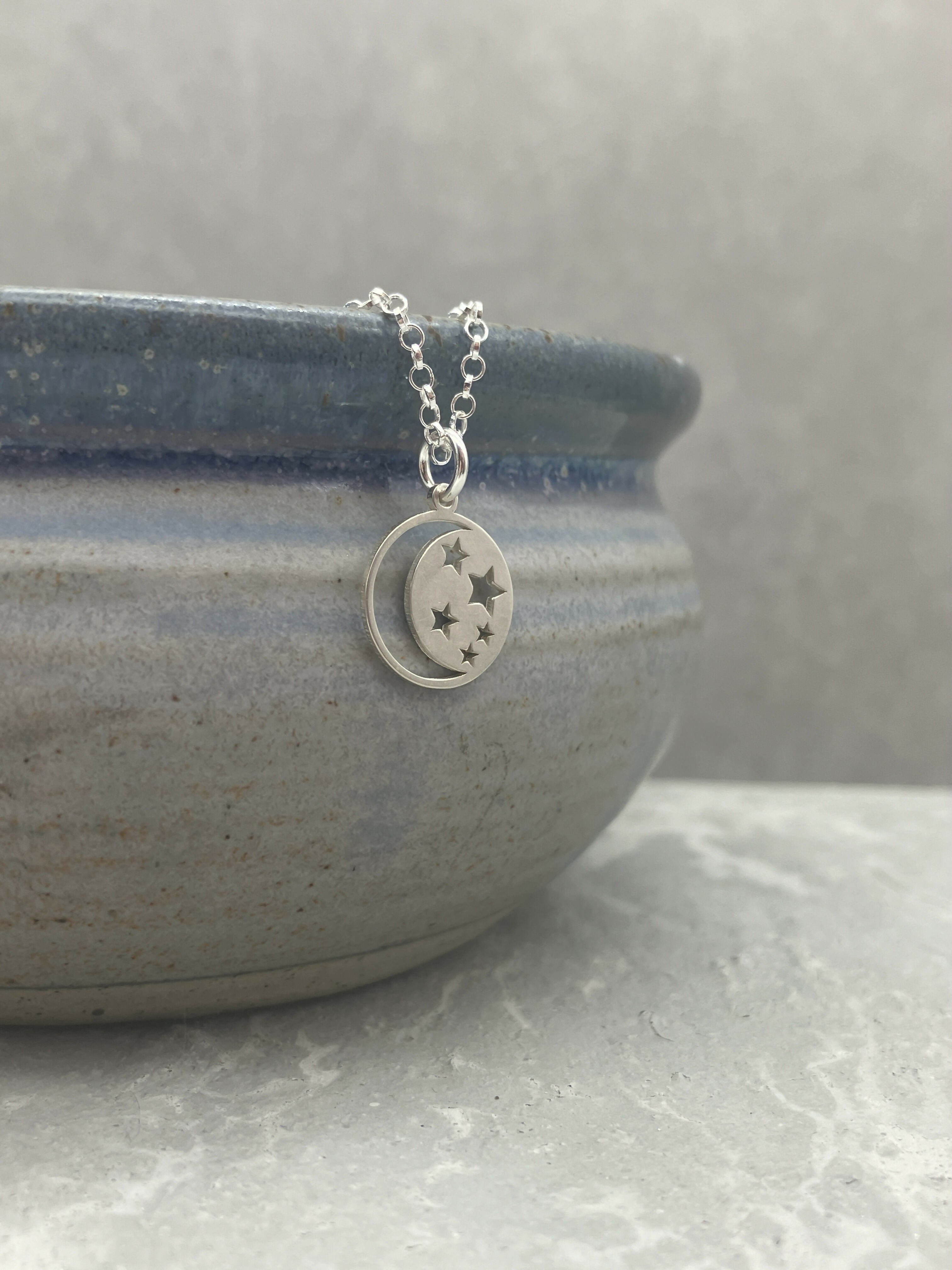 Moon and Star Charm Necklace