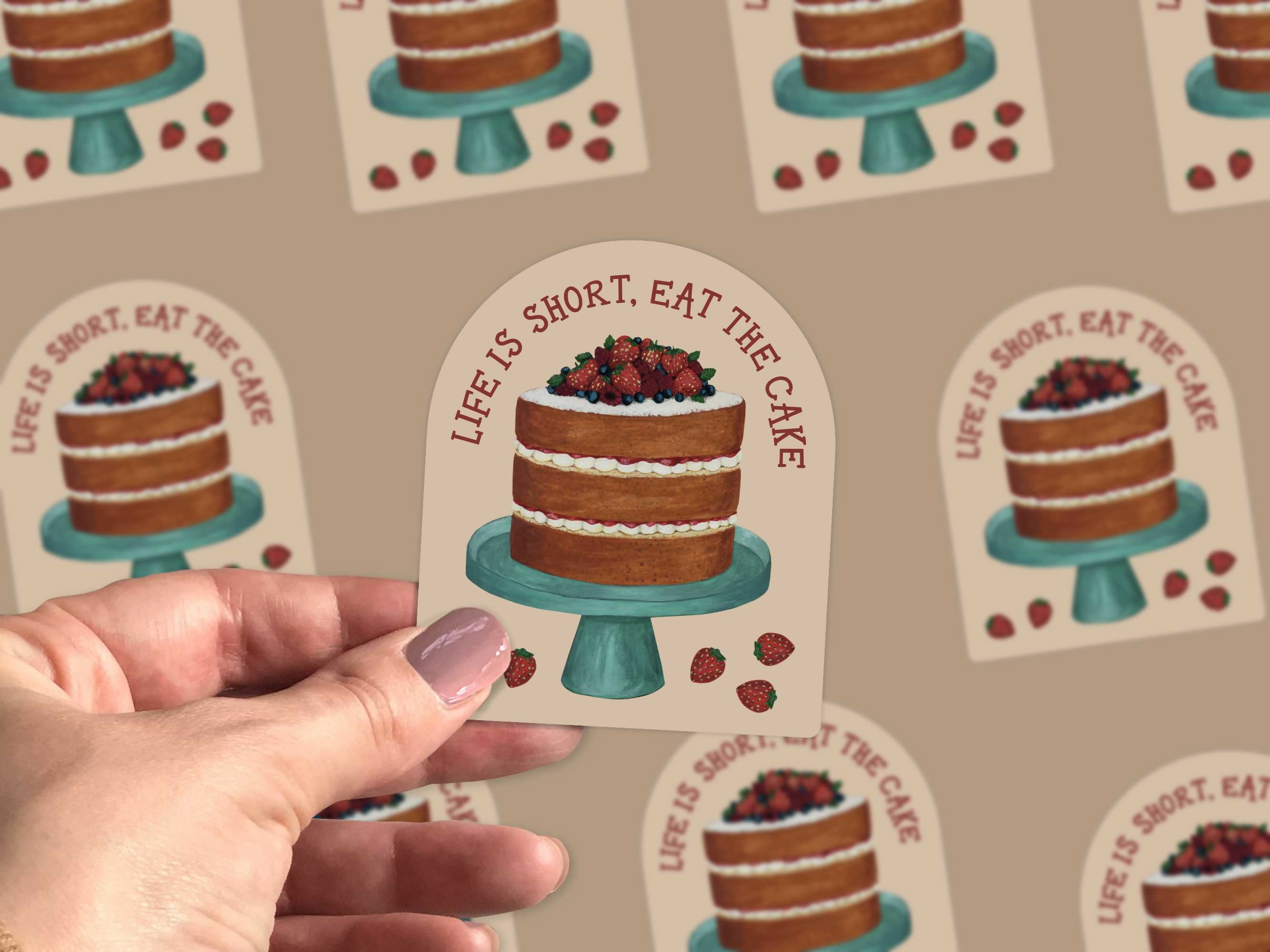 Cake Stickers - Die Cut Stickers Pack of 3