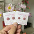 Round Pink Marble Pattern Studs