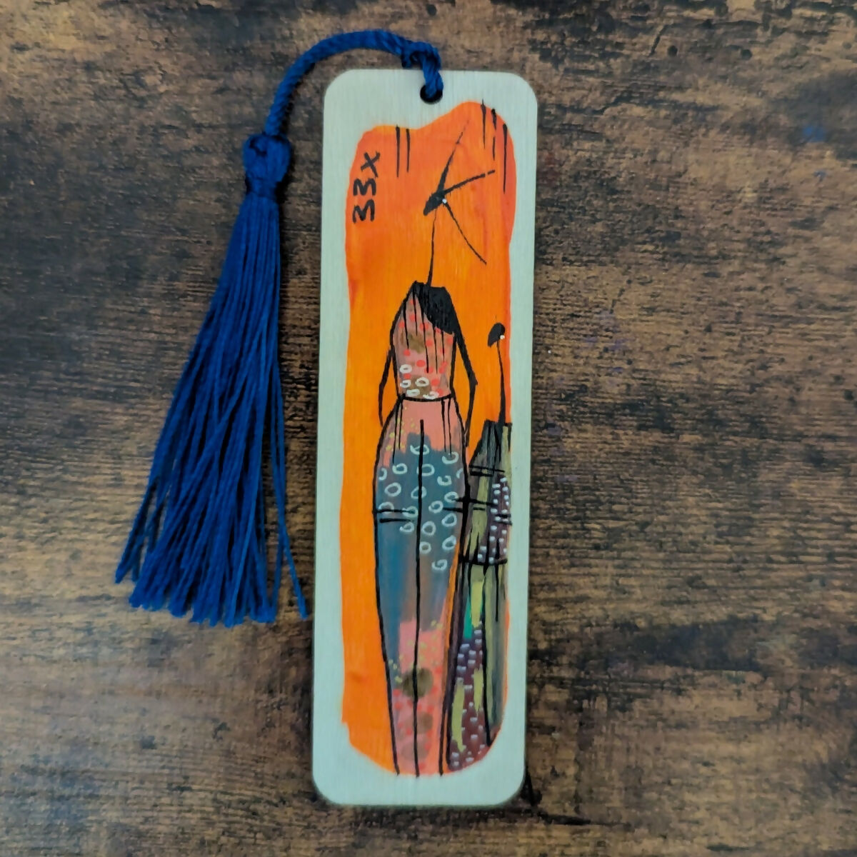 Wooden Hand Painted Bookmark