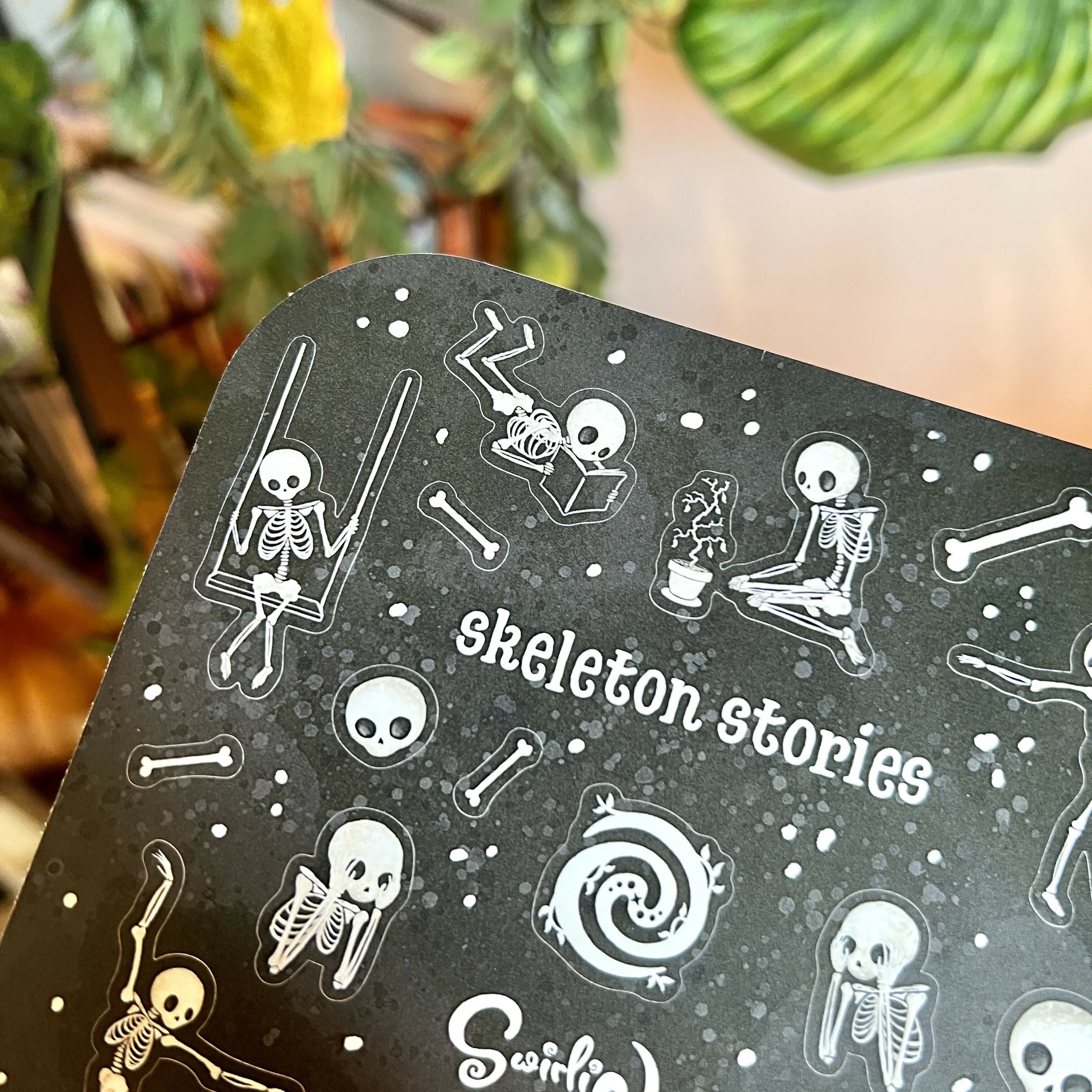 Skeleton Stories White Sticker Sheet