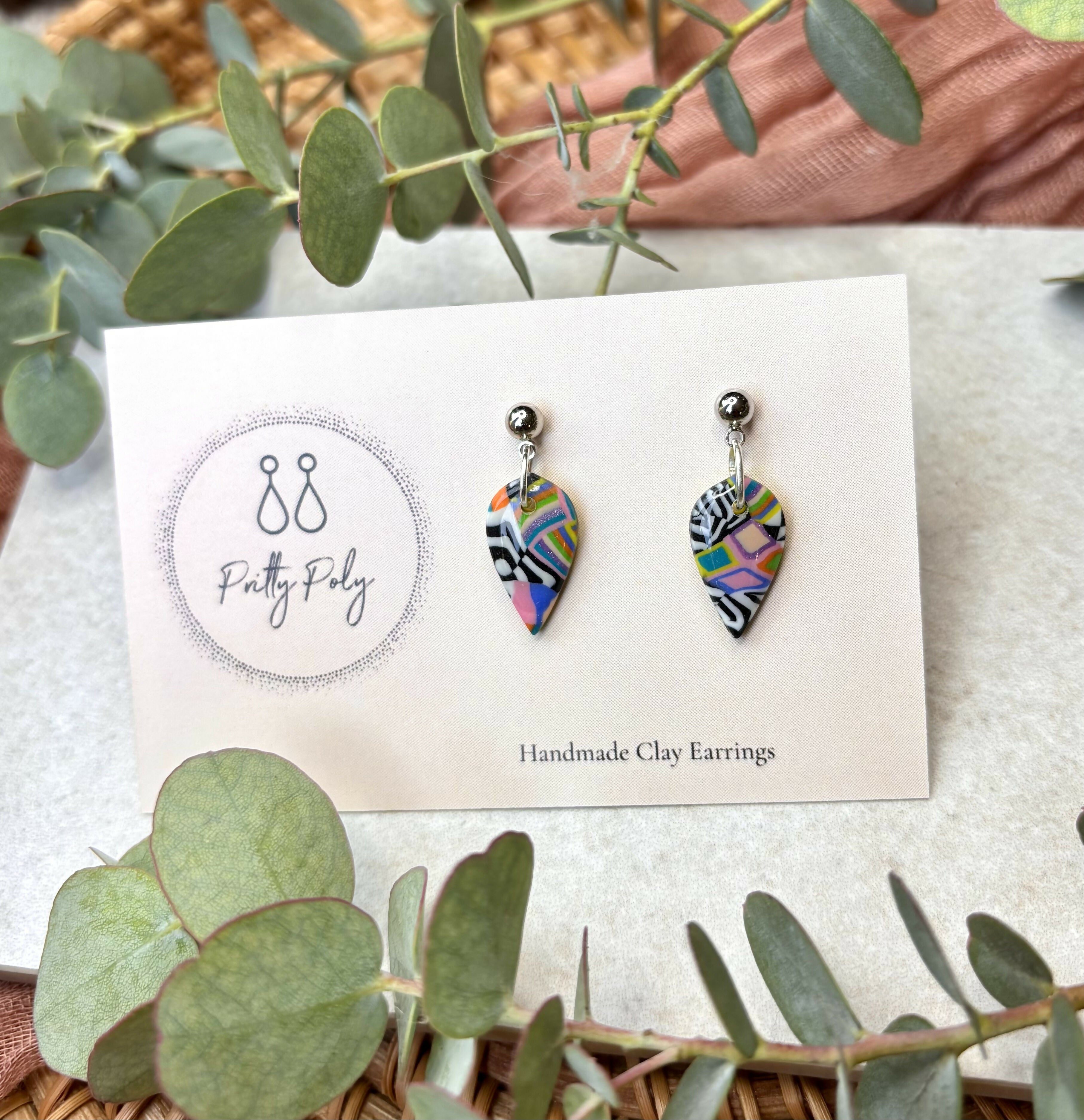Funky Pattern Collection - Mini Dangle Polymer Clay Earrings