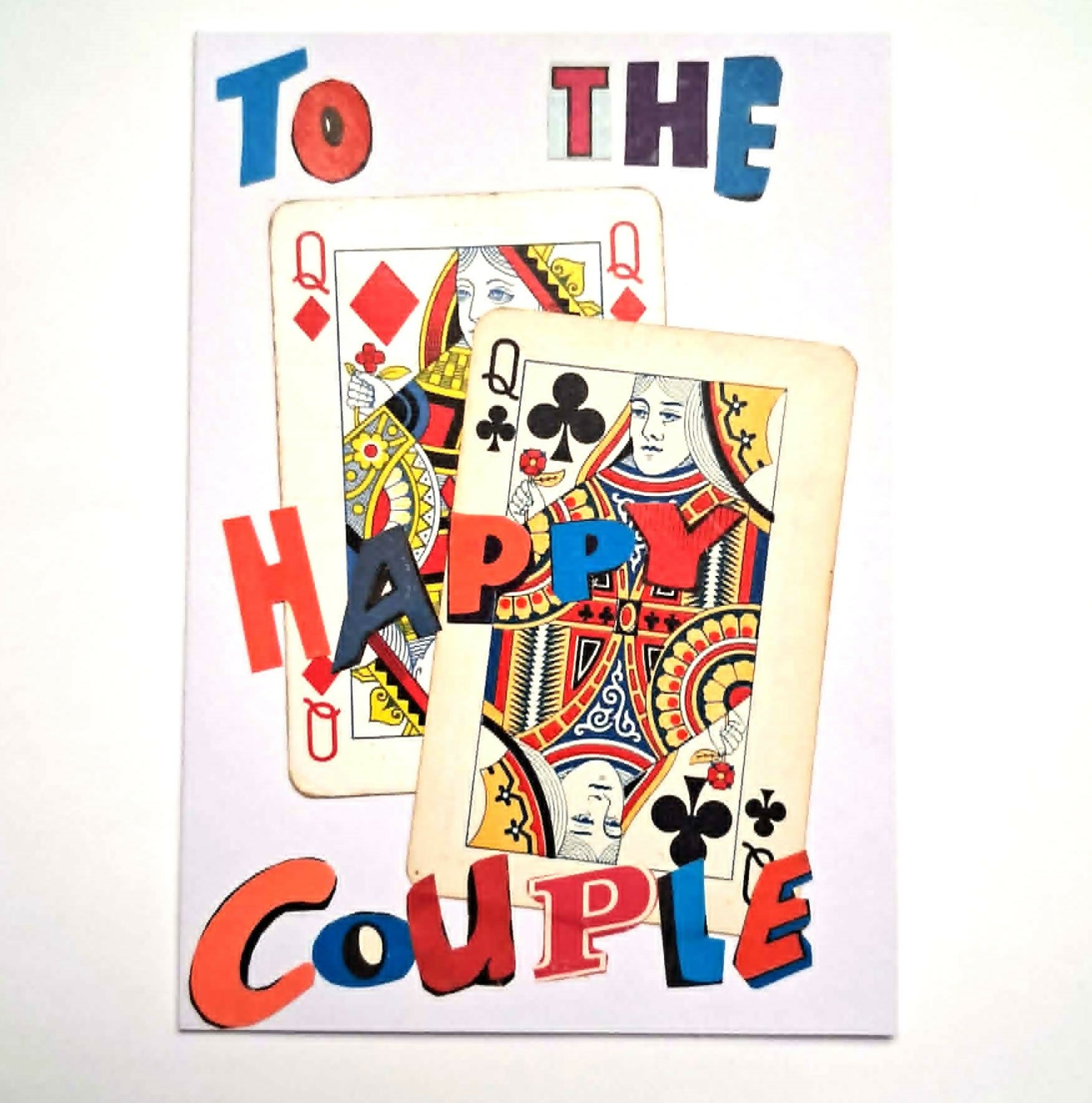 Queen and Queen Upcycled Wedding Card