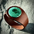 Handcrafted Natural Leather & Malachite Gemstone Bracelet - Size S or M