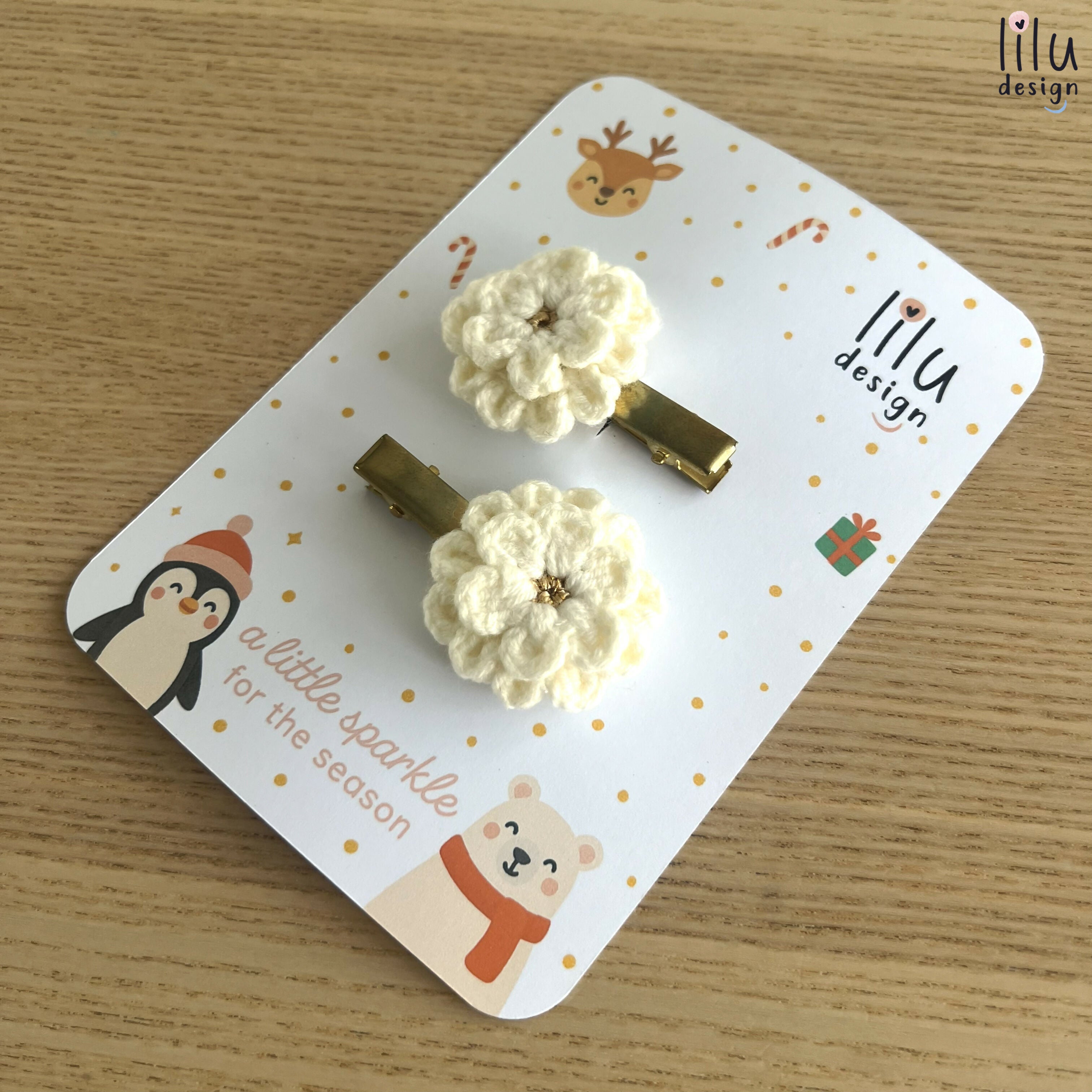 FESTIVE Hair Clip Set - 2 Primroses Snaps