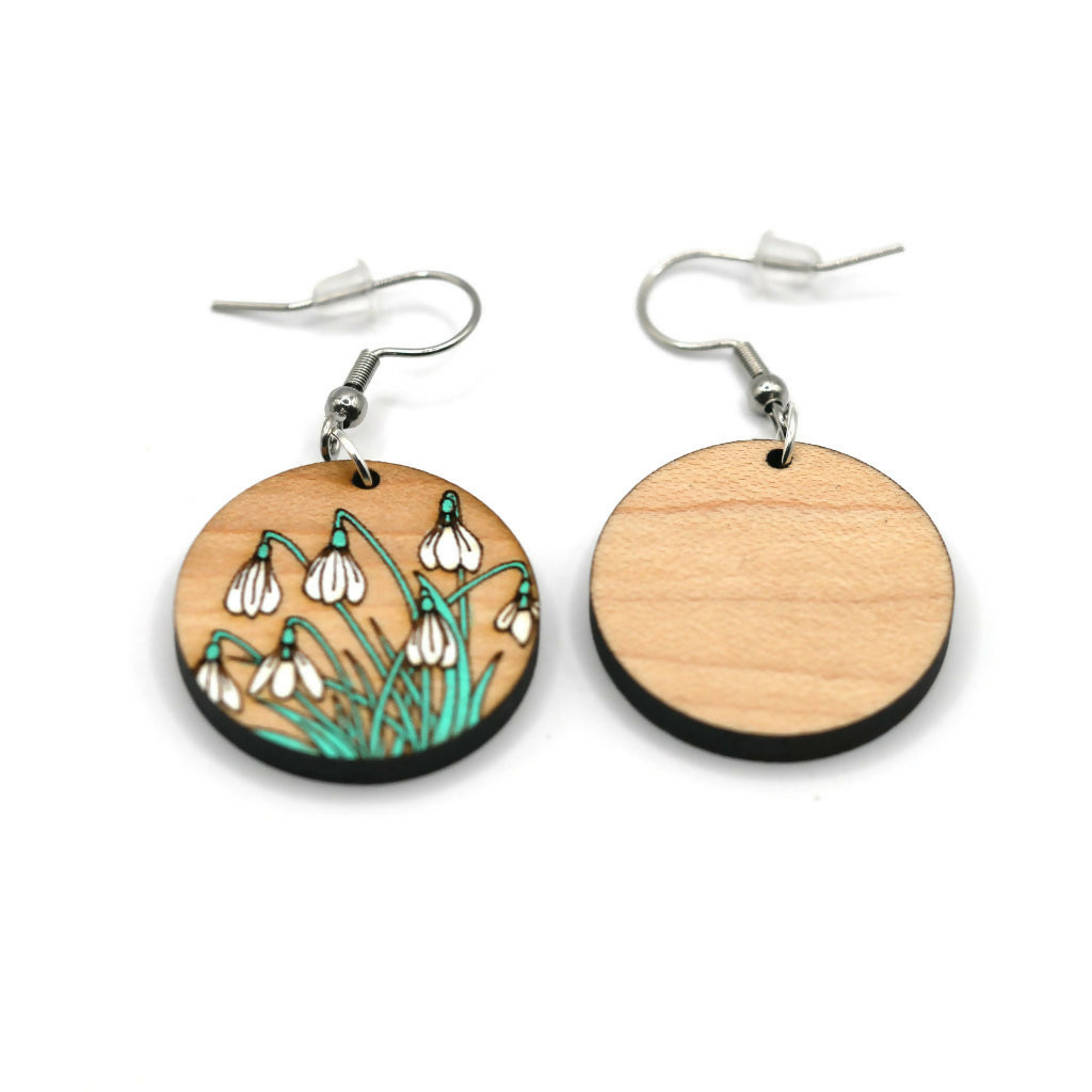 Snowdrops Dangle Earrings (Maple)