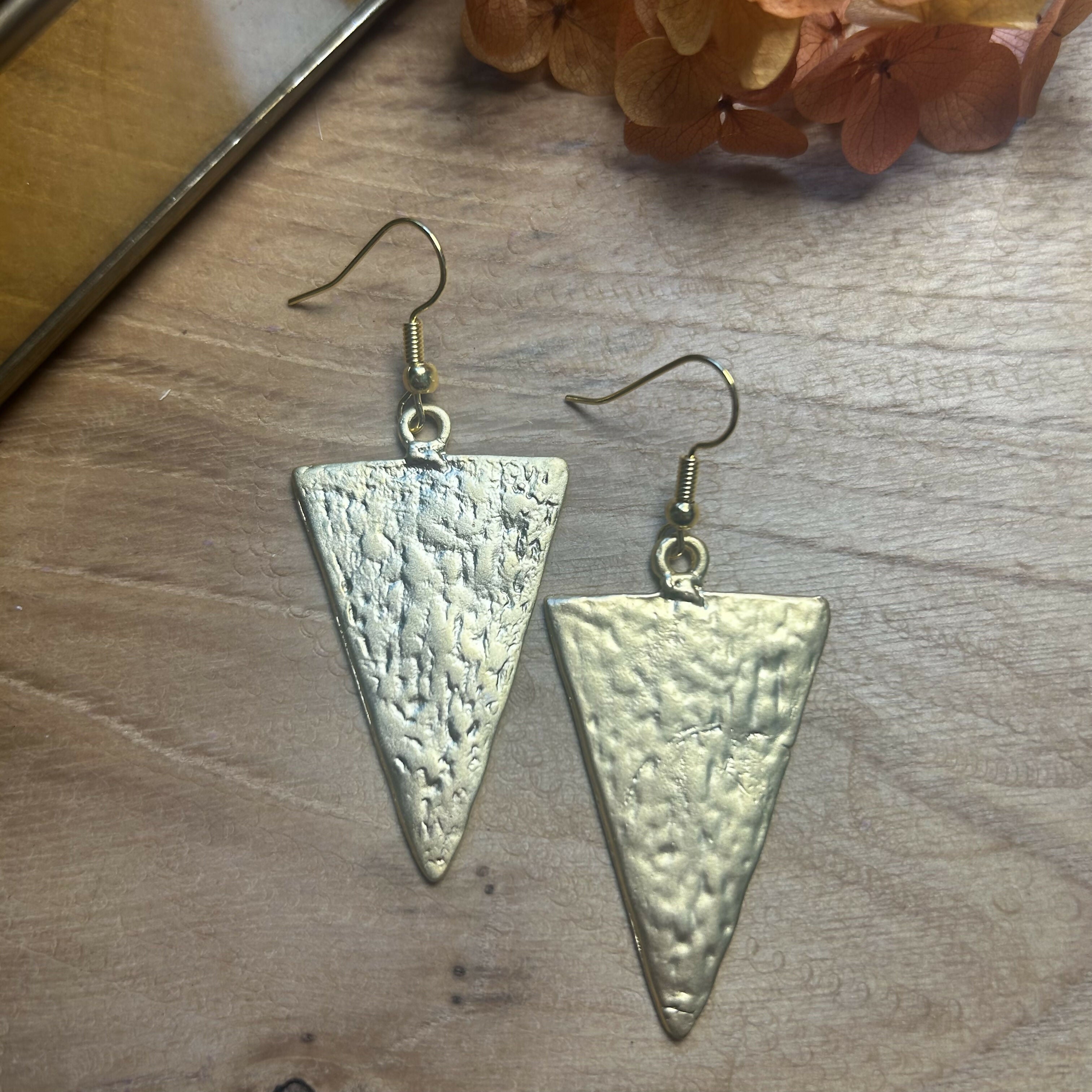 Stunning Gold Triangle Earrings