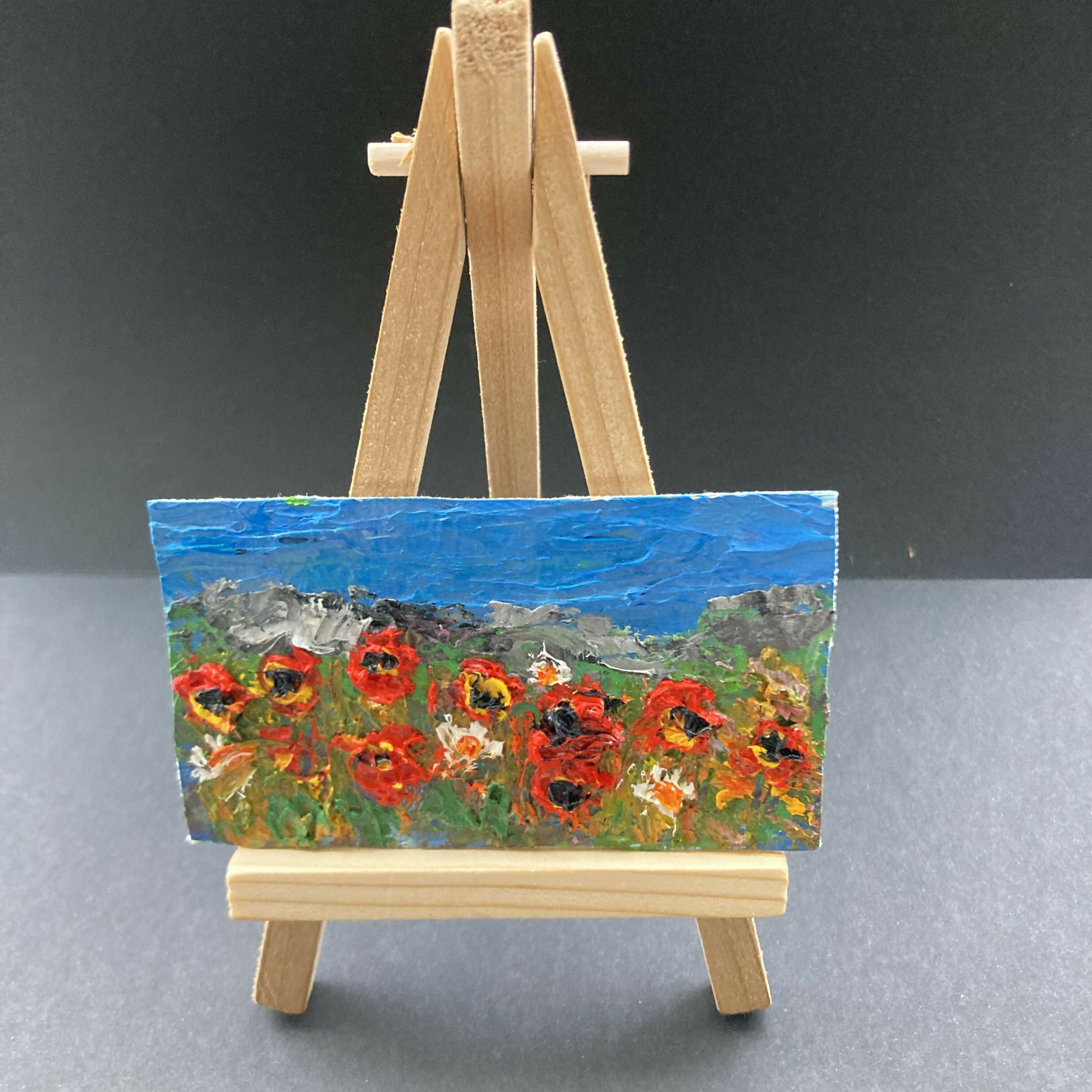 Daisies And Poppies Oil Painting Fridge Magnet