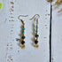 Aquamarine, Turquoise, Moss Agate & Garnet Crystal Drop Earrings; Delicate Boho Gemstone Earrings
