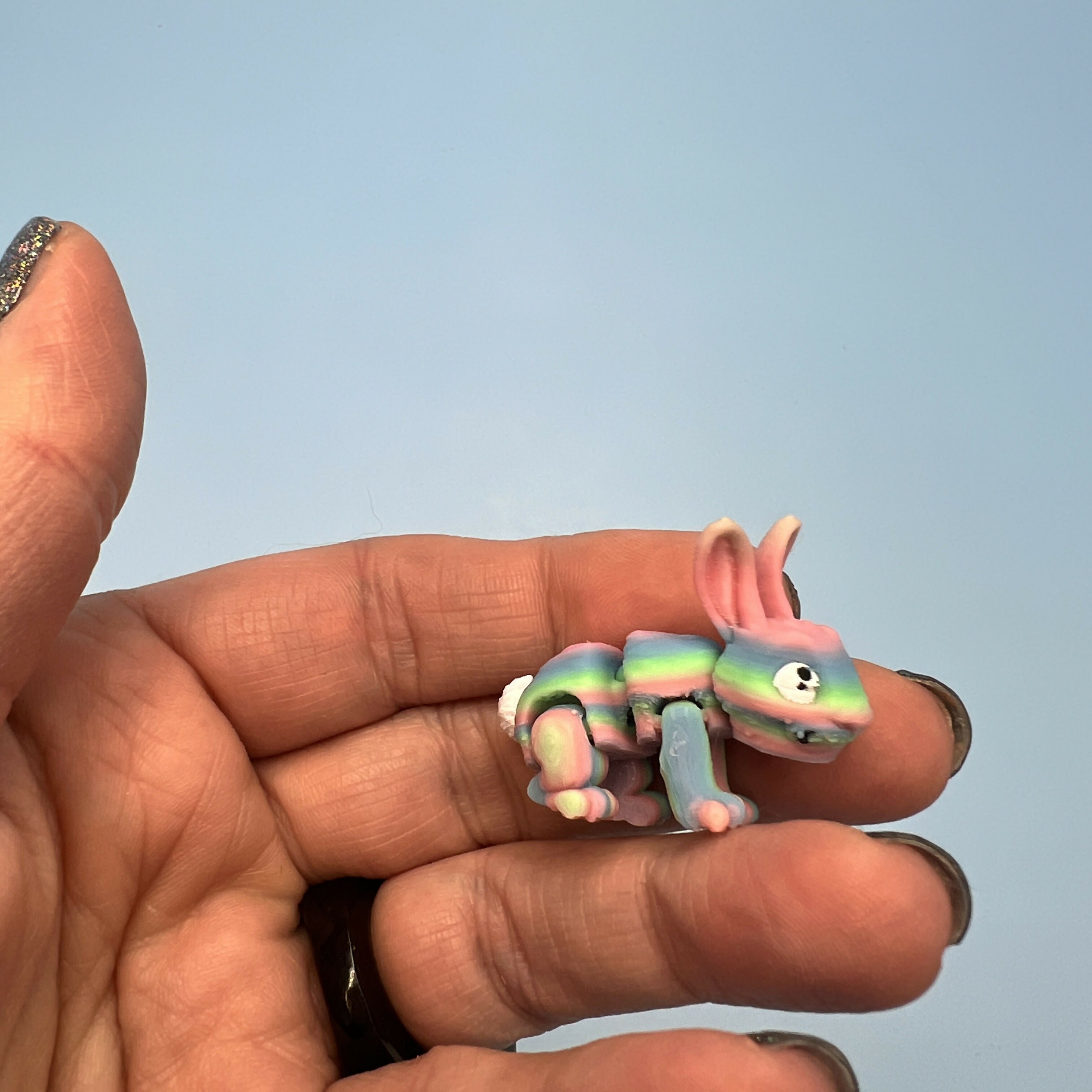 3D Printed Micro Miniatures: Articulated Sensory Fidget Animals friends, Lizards, Hammerhead Shark, Rabbits, Jackalopes 4-5cm