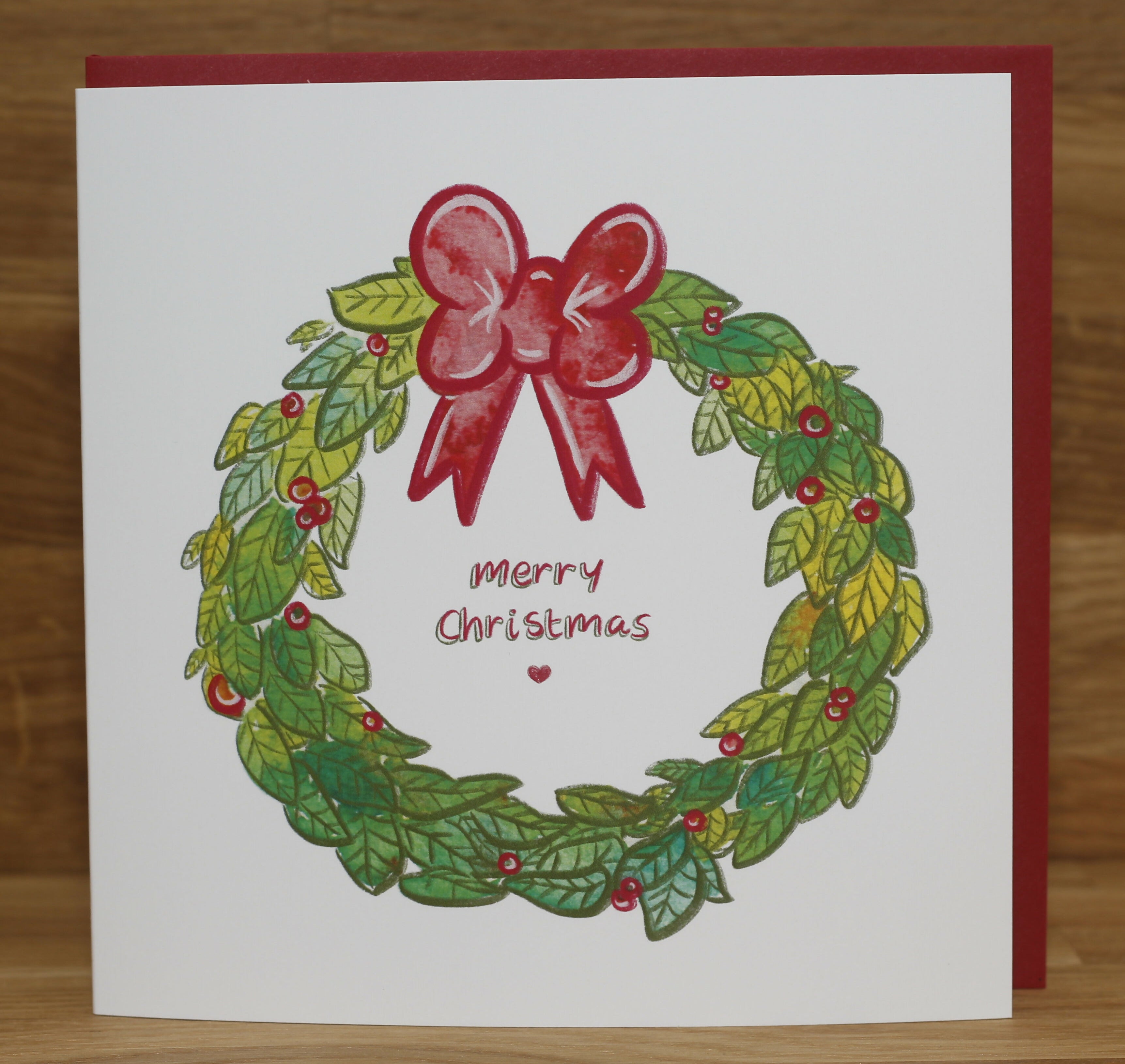 Merry Christmas Wreath Greeting Card