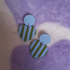 Polymer Clay Stripy Frill Heart Earrings