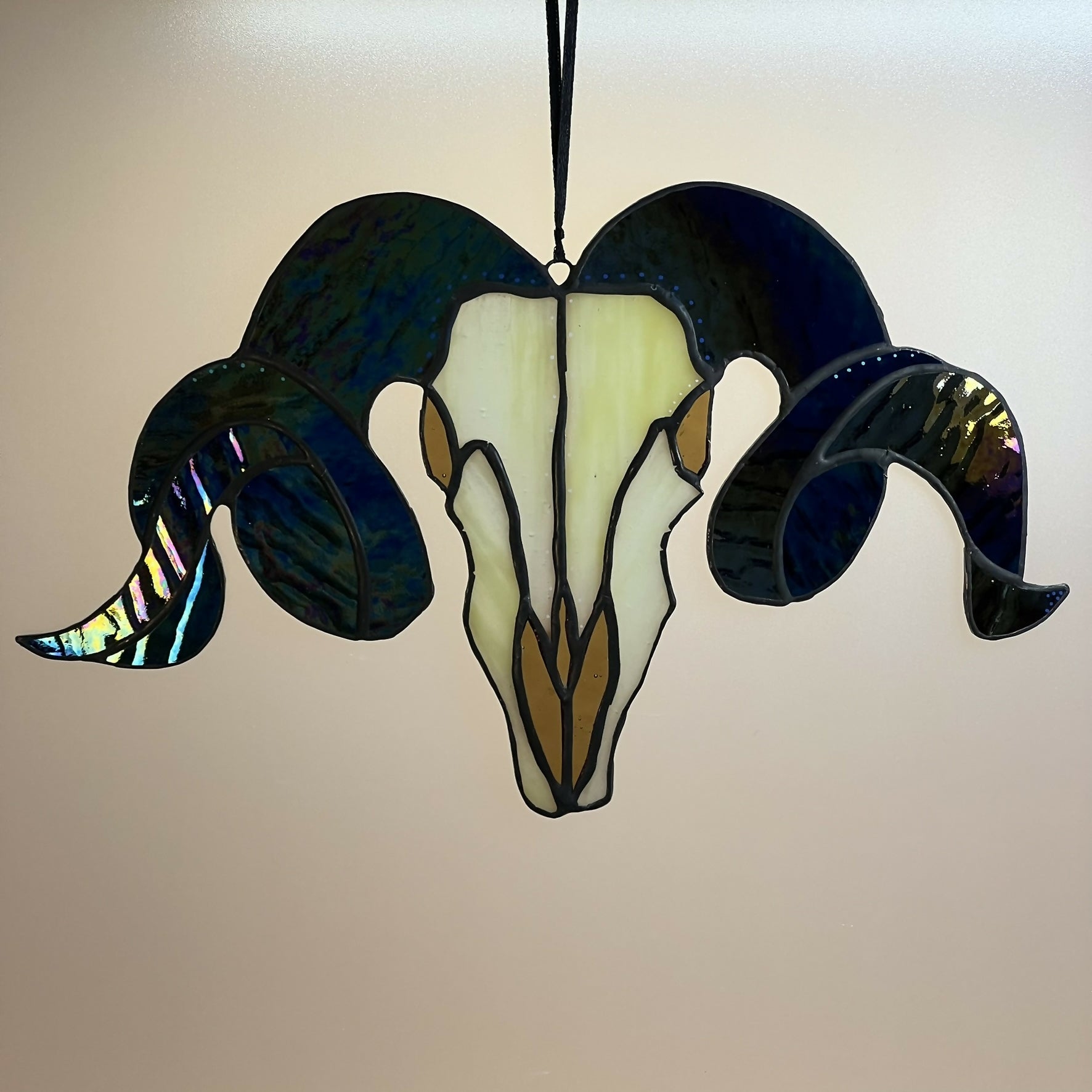 Stained Glass Sheep Skull