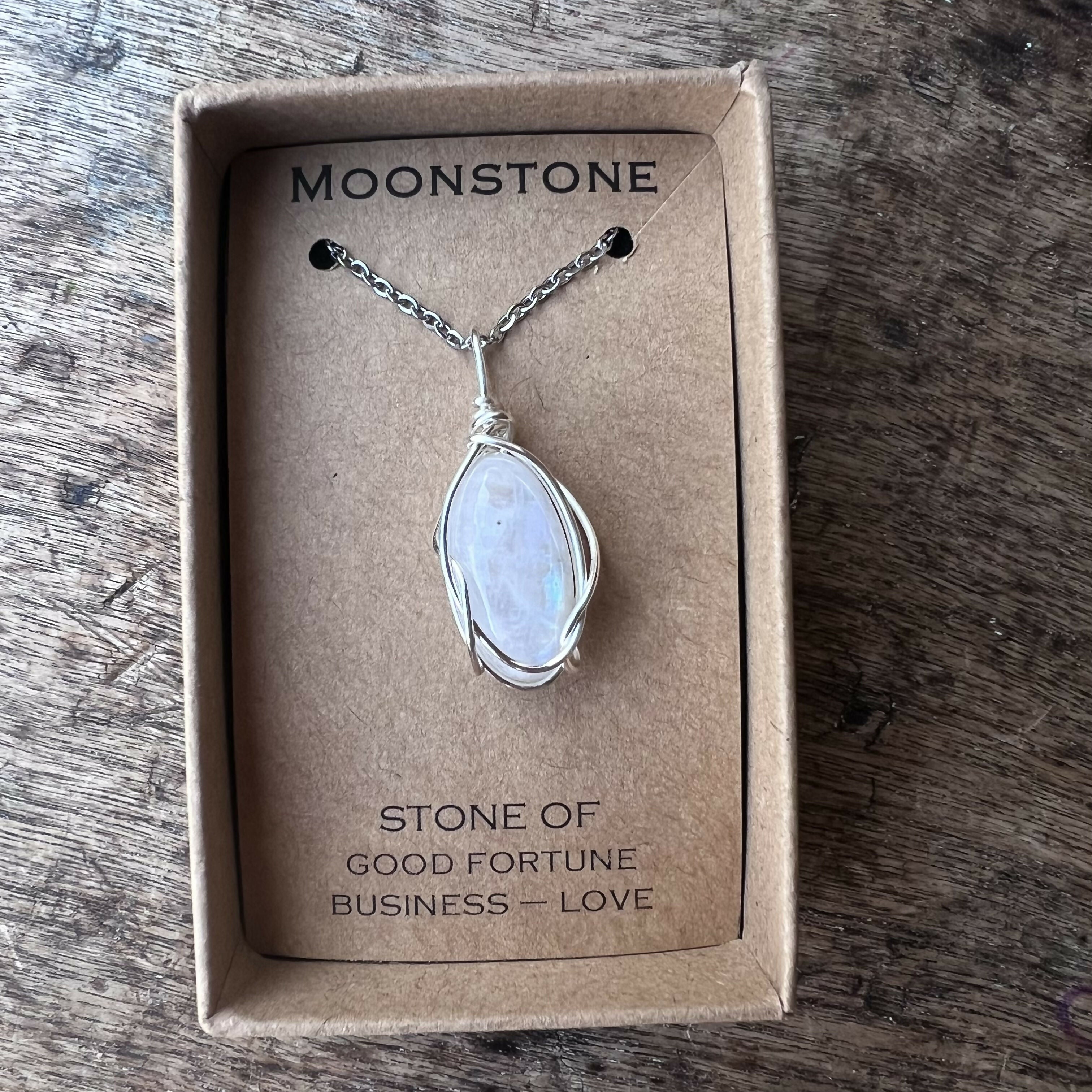 Moonstone Wire Wrapped Necklace