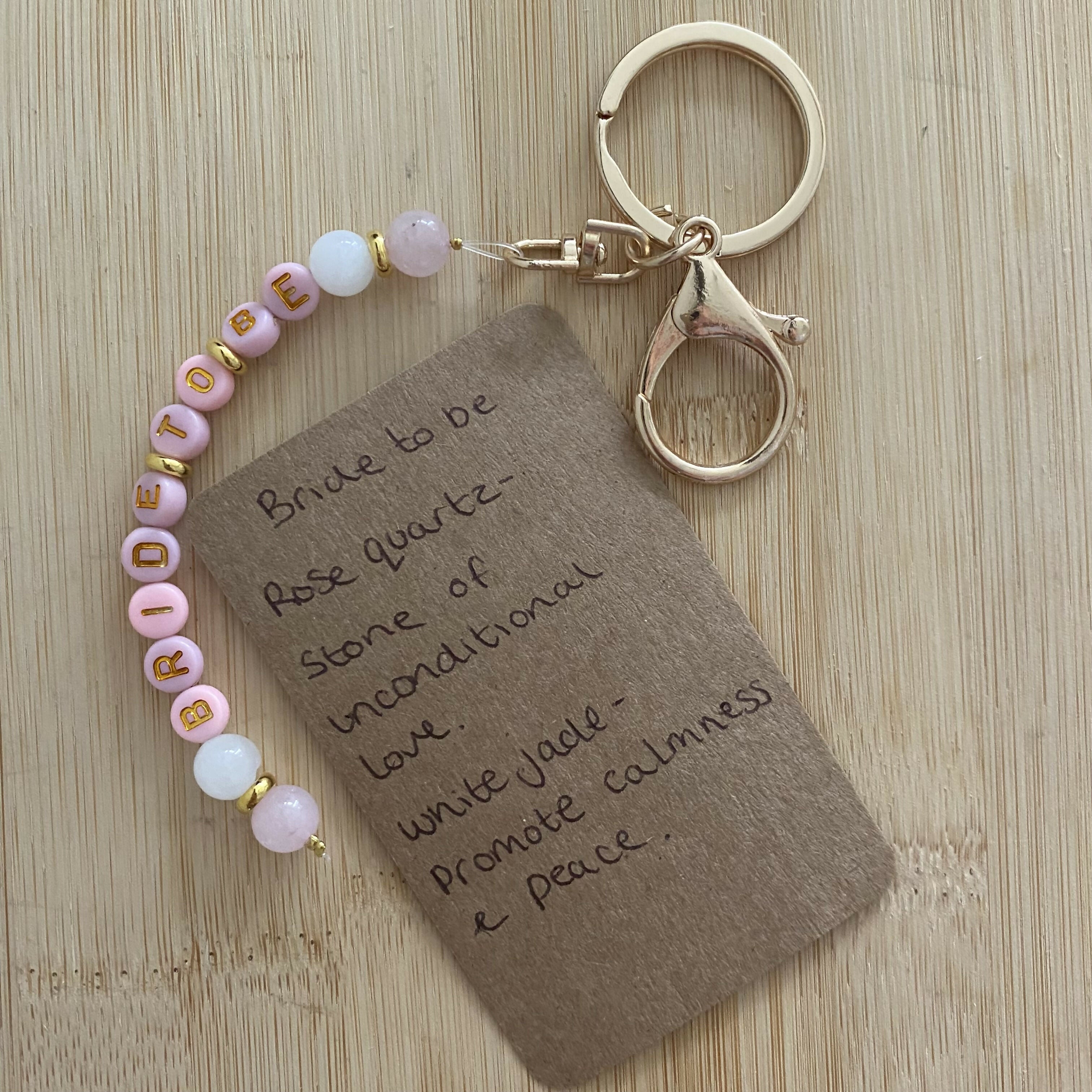 Gem Stone Keychain- Bride To Be- Pink