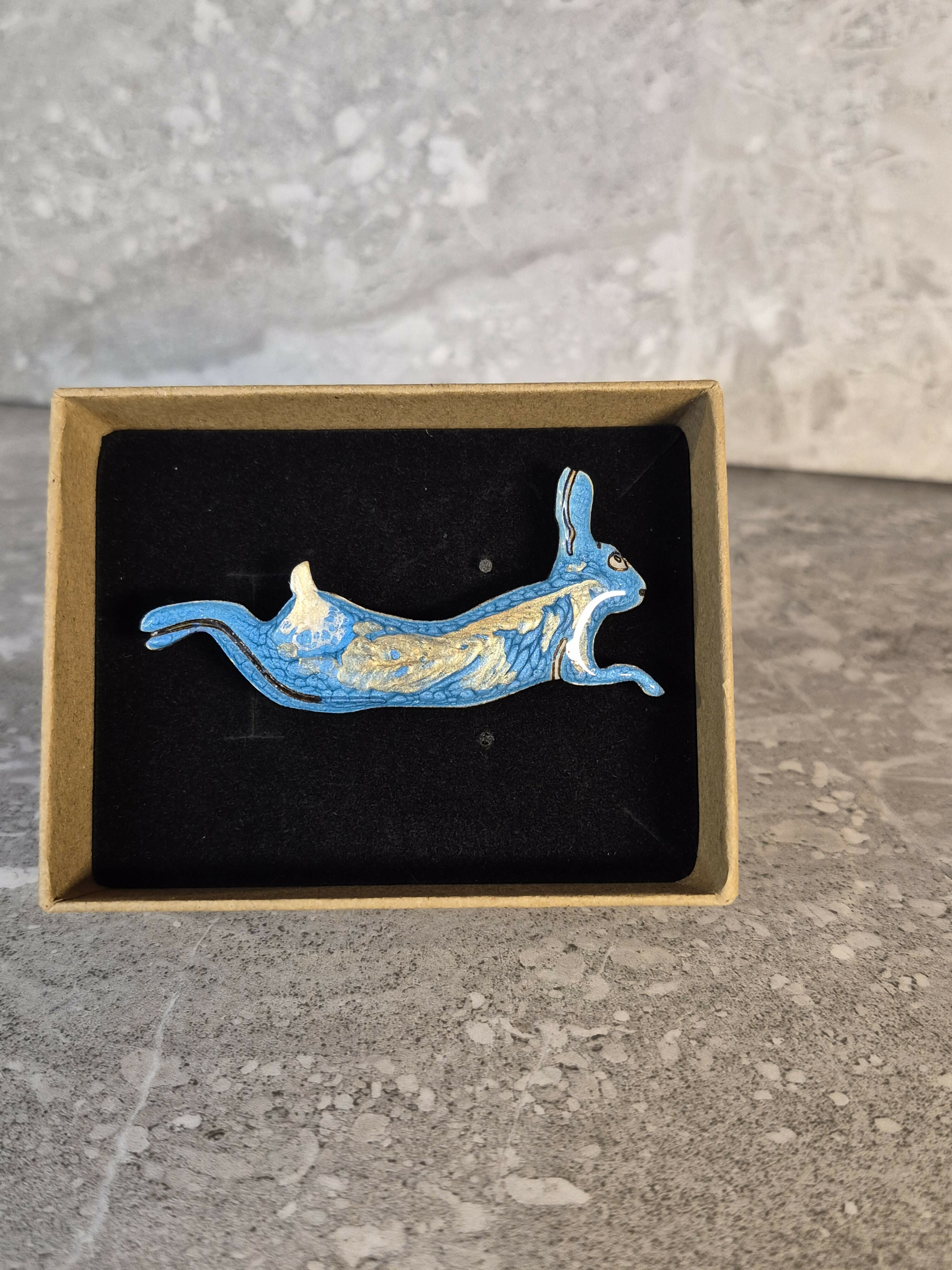 Unique Handcrafted Leaping Hare Pin