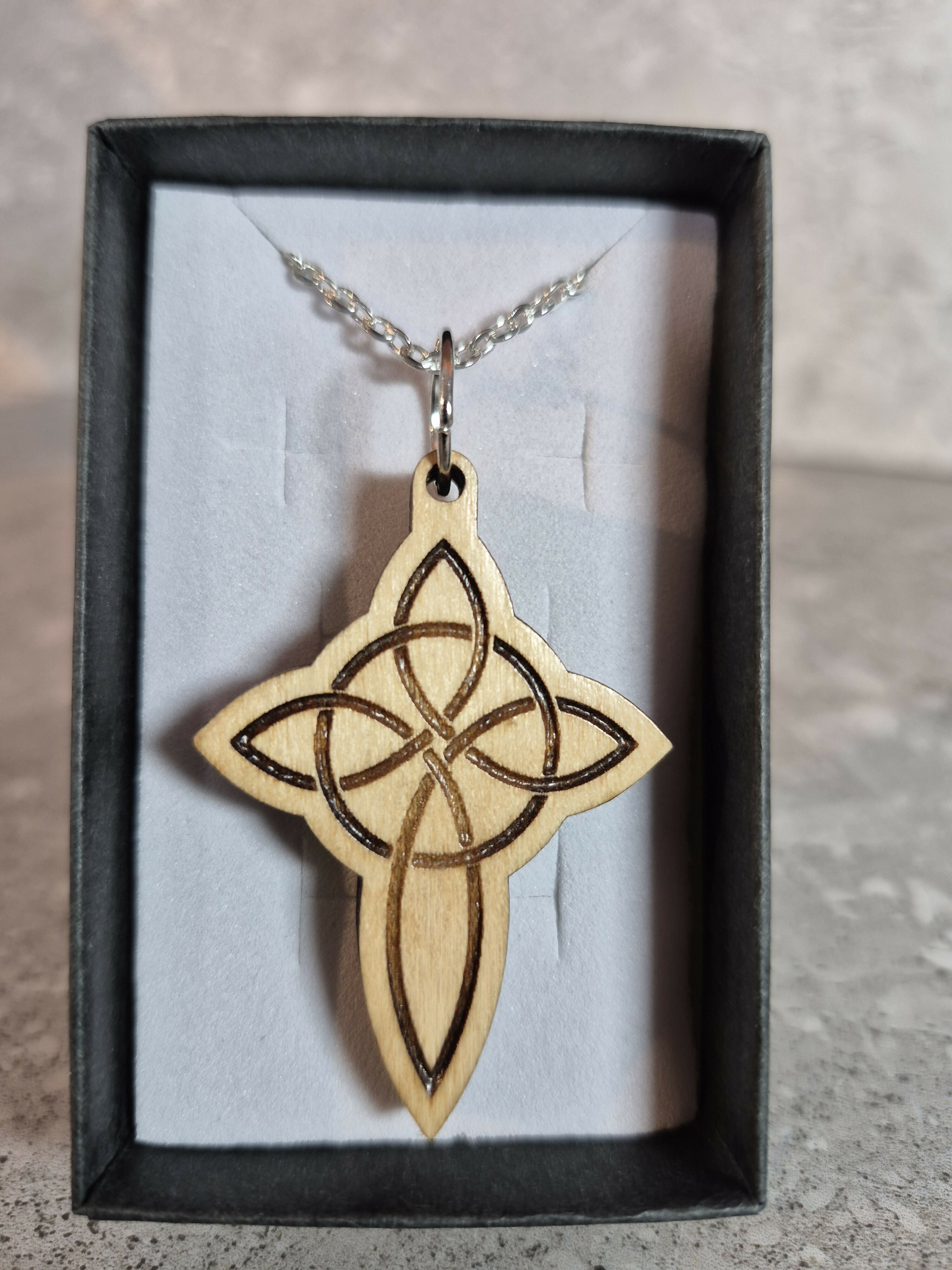 Handcrafted and Engraved Celtic Cross Pendant