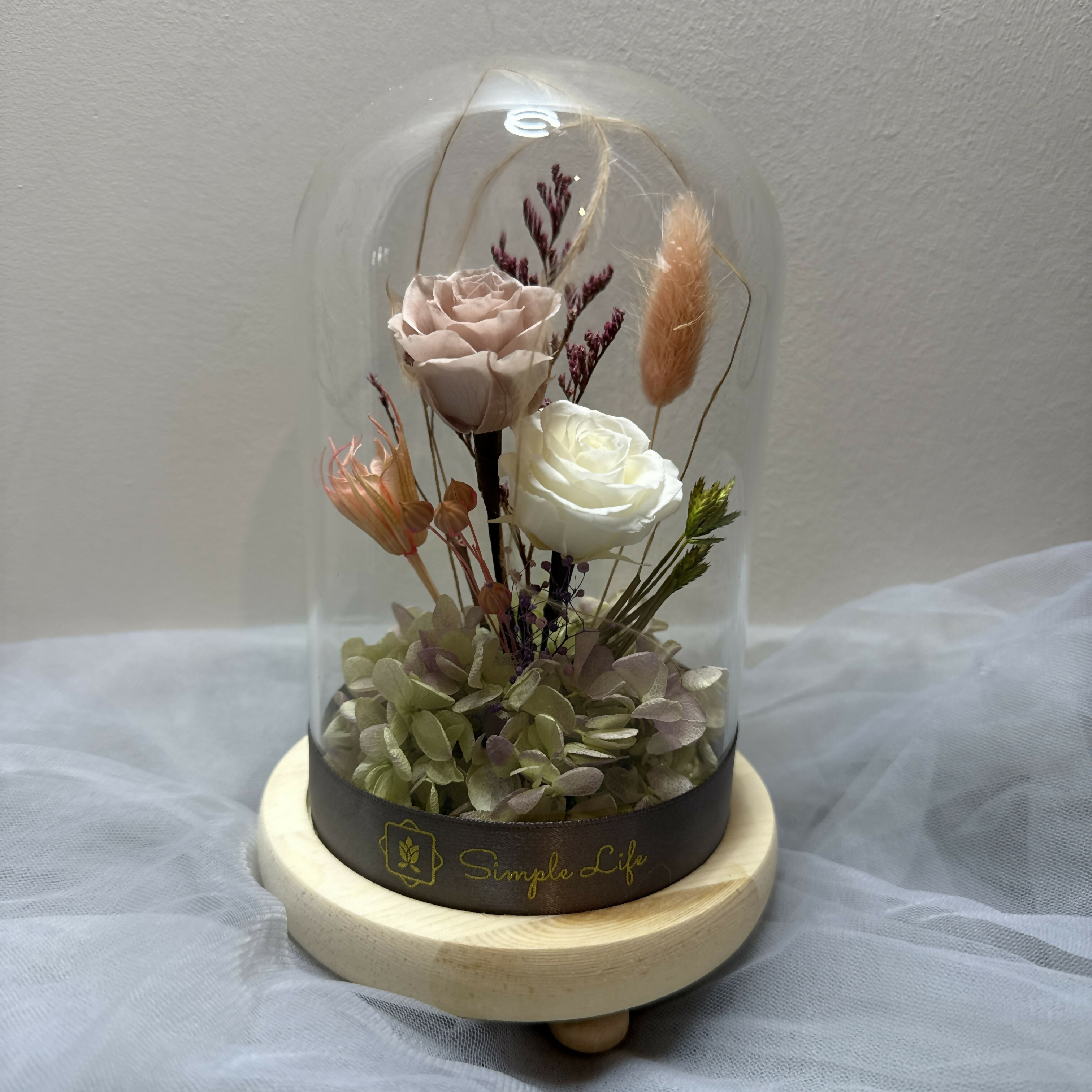 Preserved Flowers Glass Dome