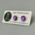 Pale Purple Dichroic Fused Glass Sterling Silver Stud Earrings - Handmade by Jade Tapson Glass.