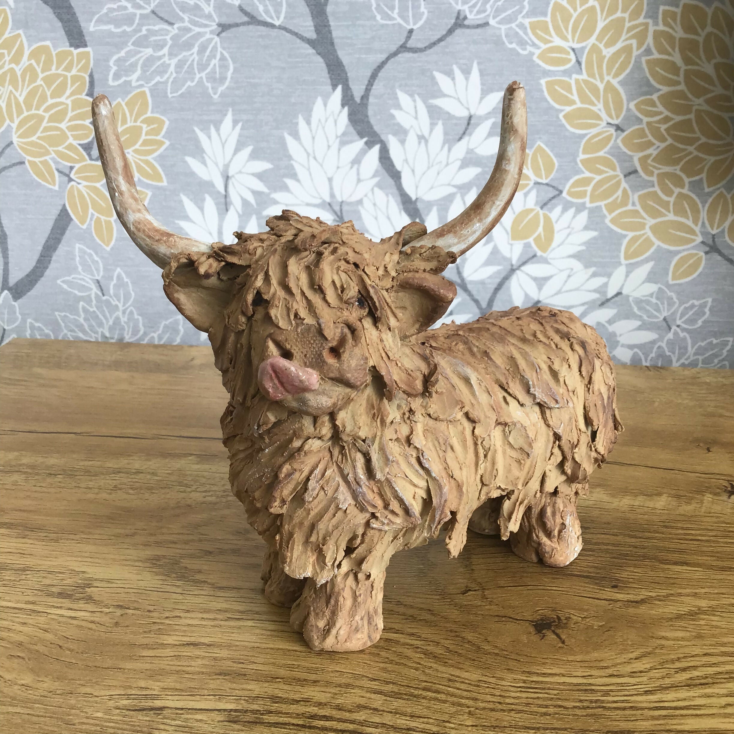 Highland cow sculpture