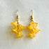 Cascading Orange Flower Earrings In Gold