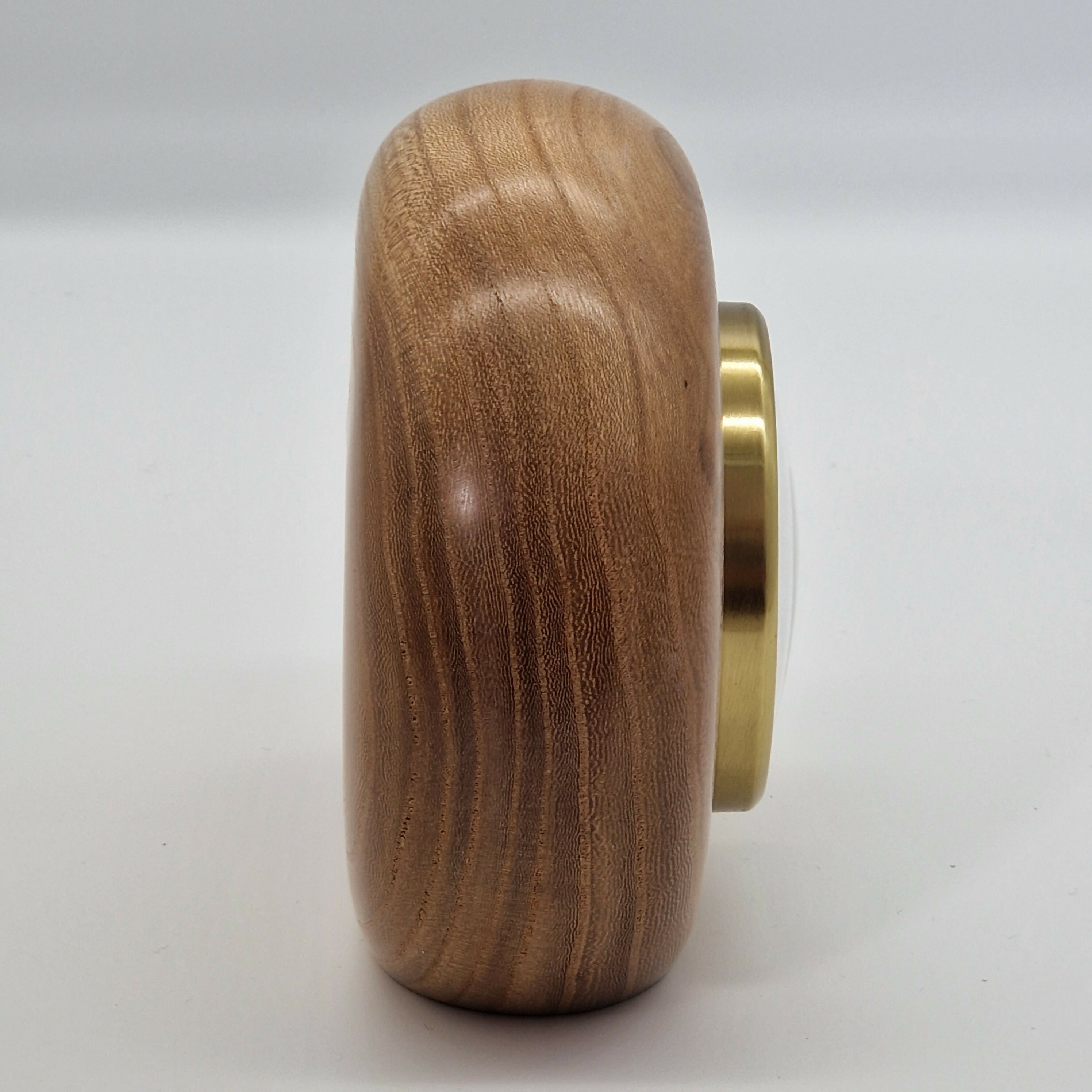 Small Hand Turned Mantle Clock made from Elm Wood