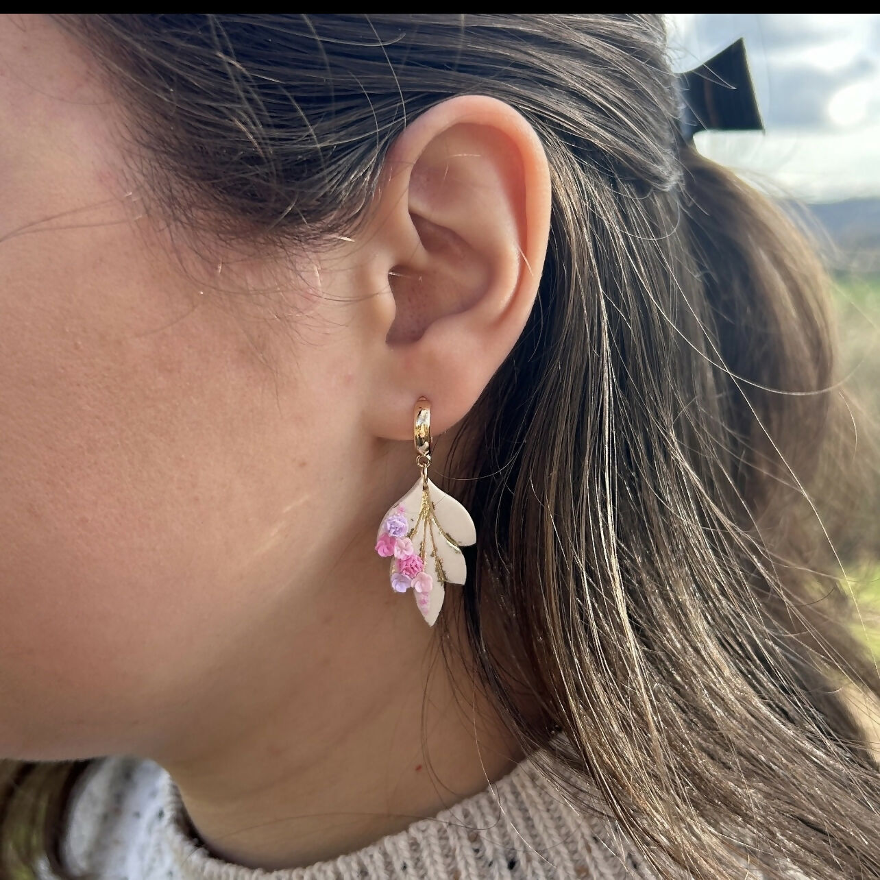 Light Paster Flowers Earrings