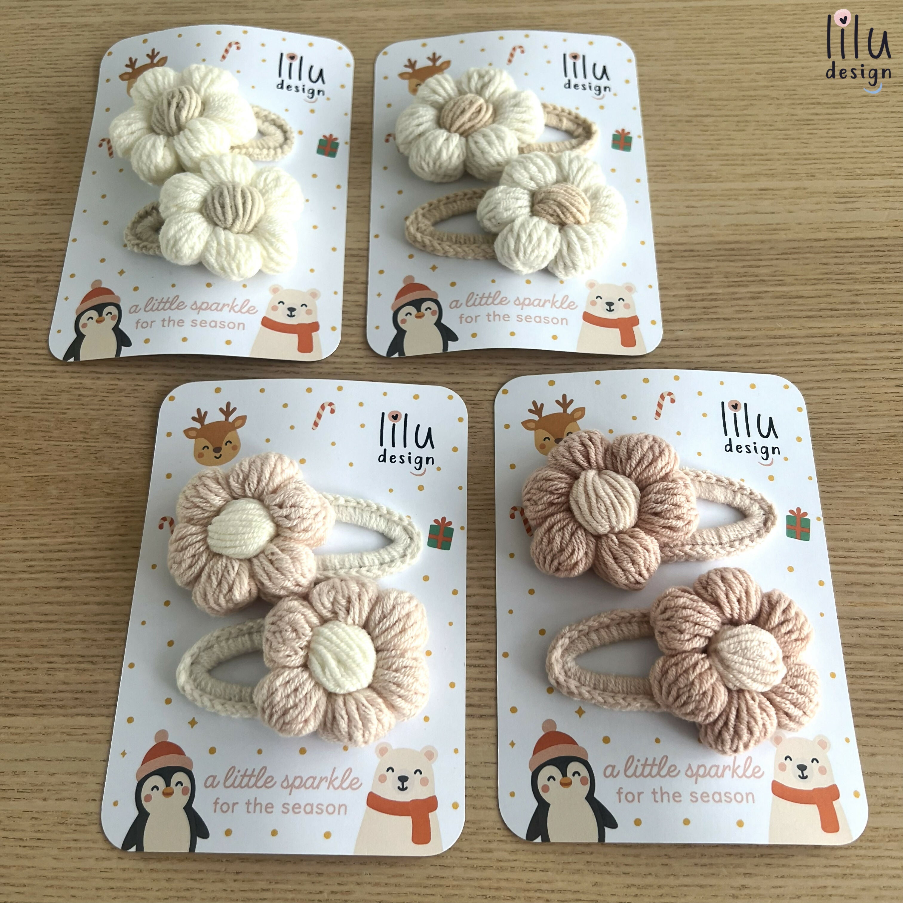 FESTIVE Hair Clip Set - 2 Chunky Daisies