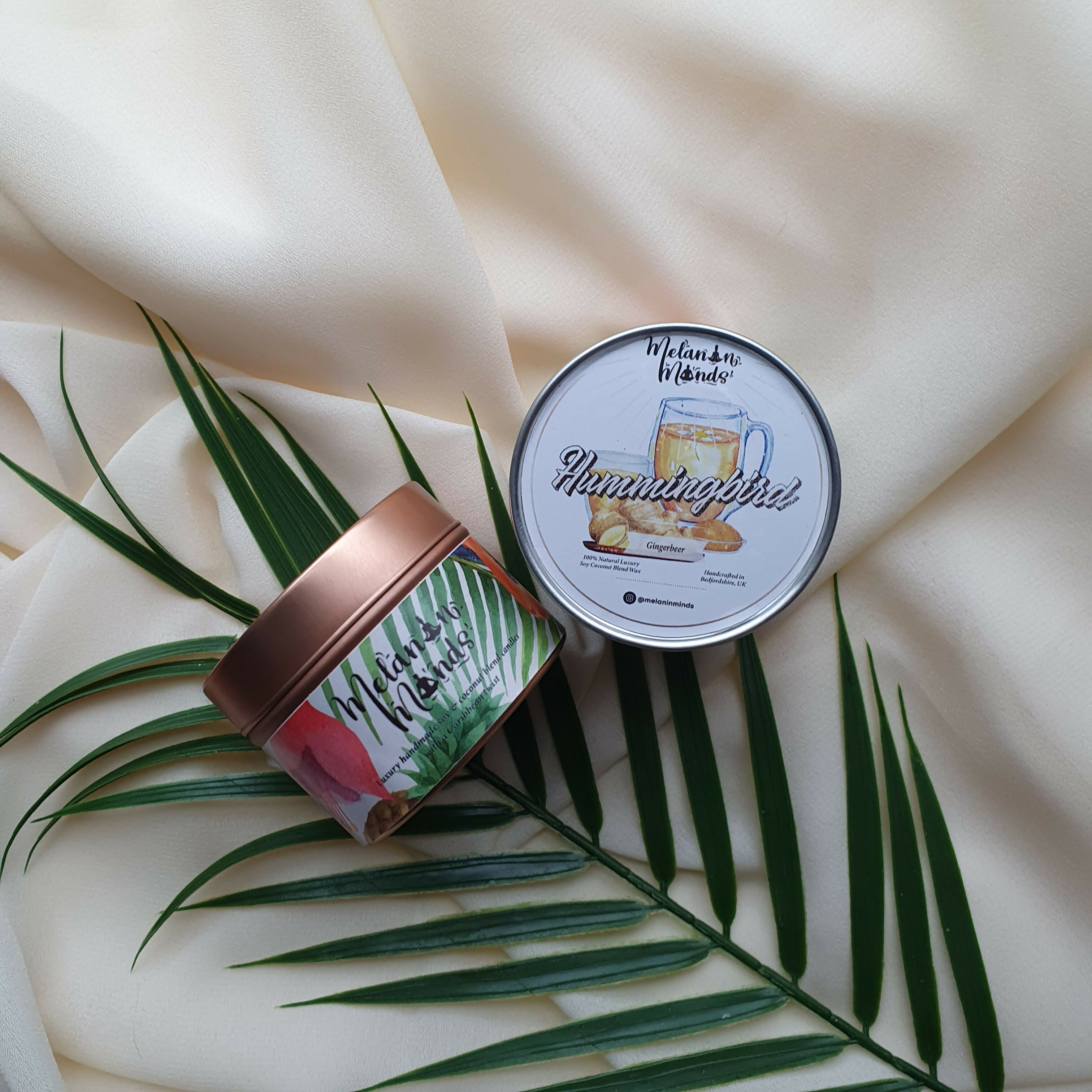 Caribbean Scented Candle Tin: Tropical Home Fragrance, Vegan, Eco-Friendly