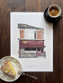 Hull Attractions of the Avenues Watercolour Print A4 / Druid Coffee