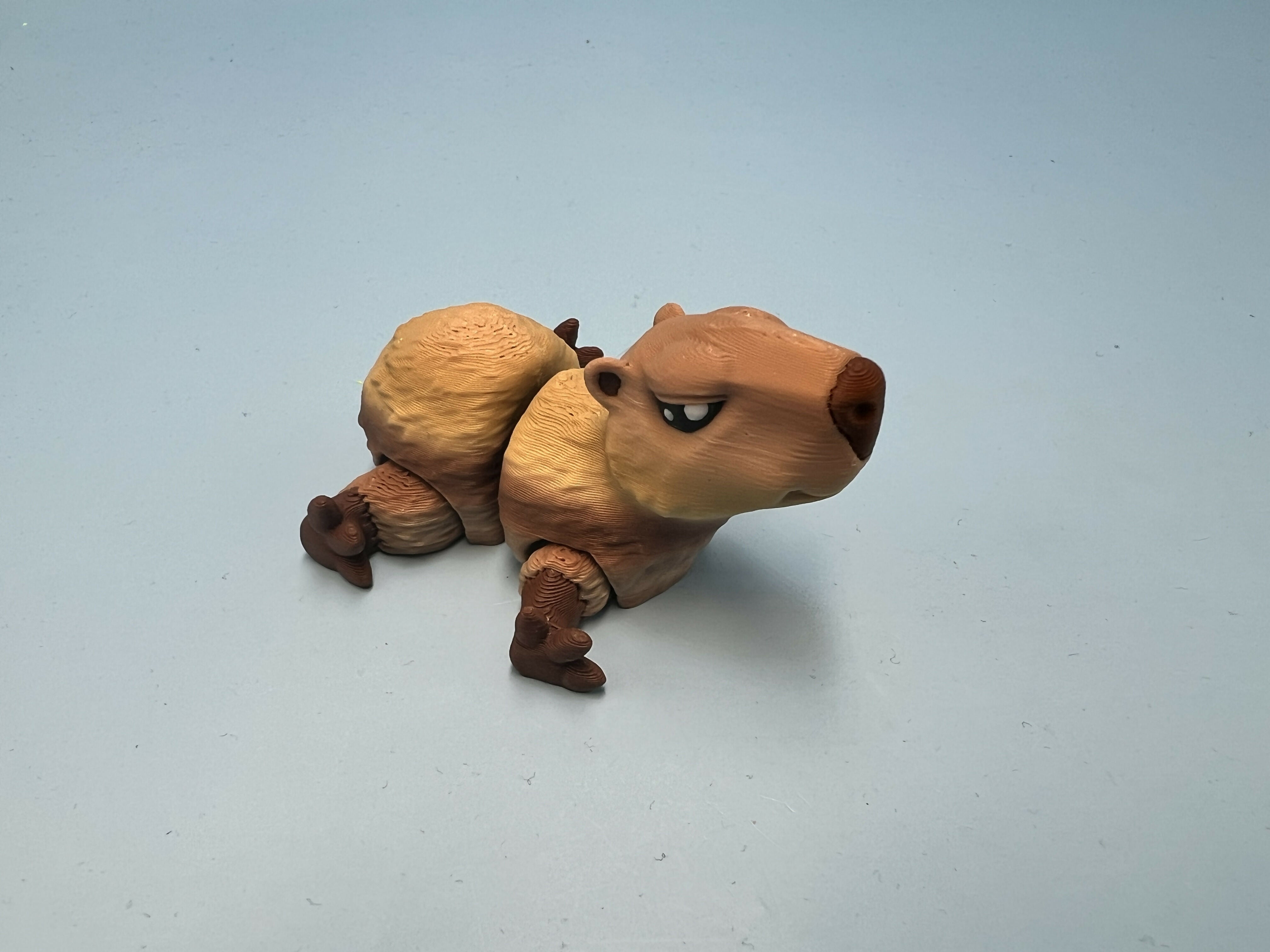 3D Printed SMALL: Articulated Sensory Fidget Animal friends Capybara 6.5cm