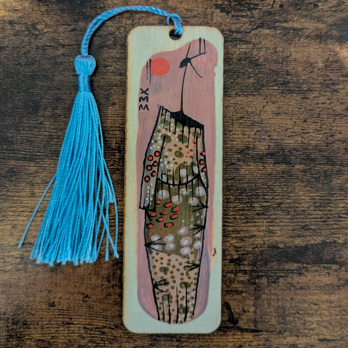 Wooden Hand Painted Bookmark