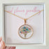 Pressed Flower Purple and Blue Bouquet Circle Necklace Gold Plated Stainless Steel
