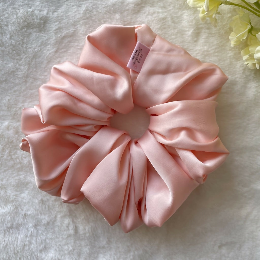 Peach Silk Handmade Scrunchies