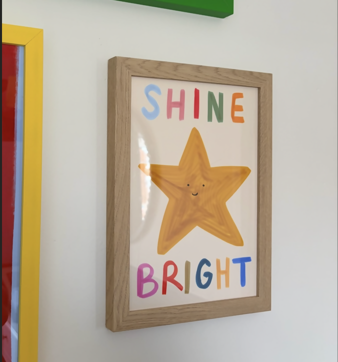Framed Shine Bright A4 Print