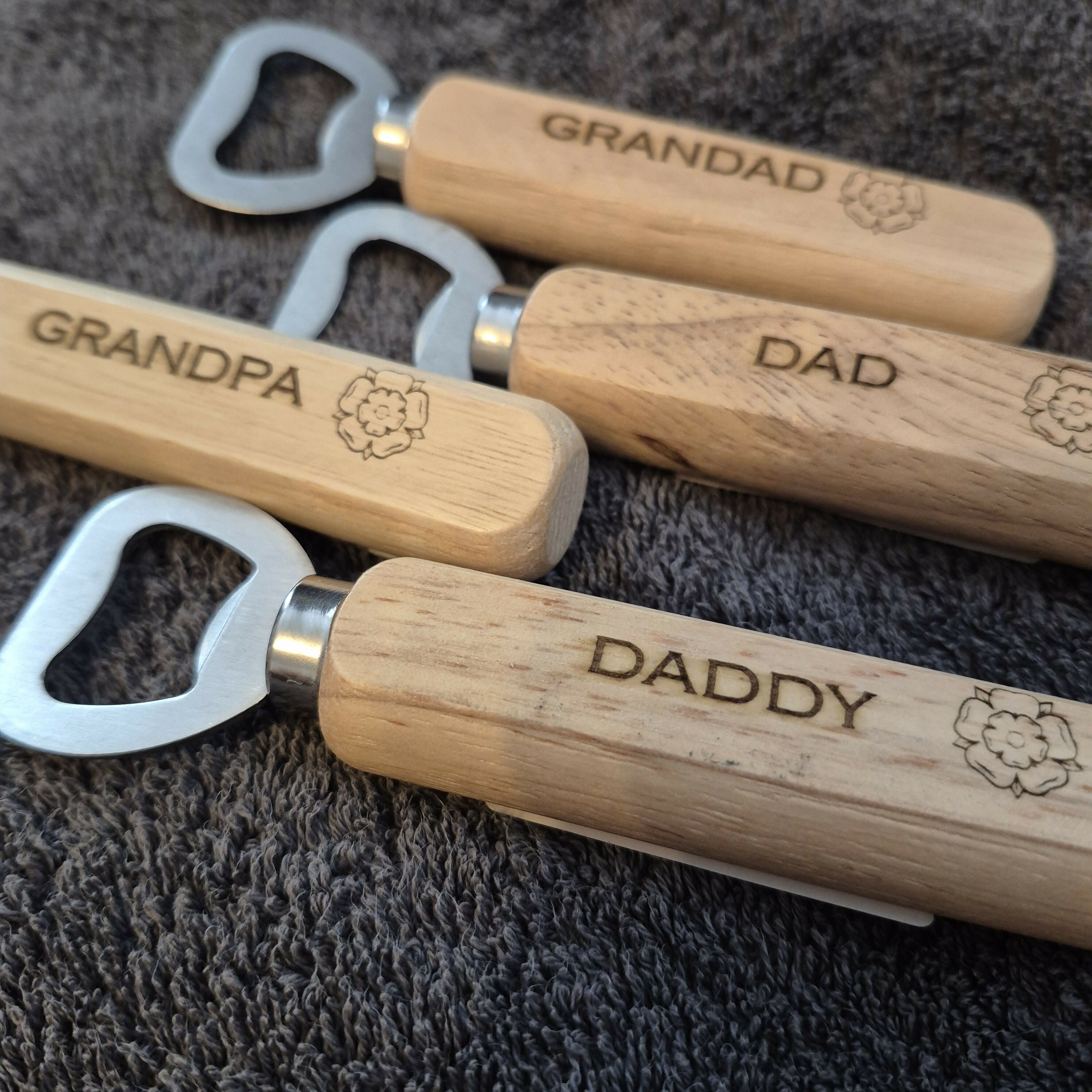 Engraved Wooden Bottle Opener – Rustic Bar Tool Yorkshire