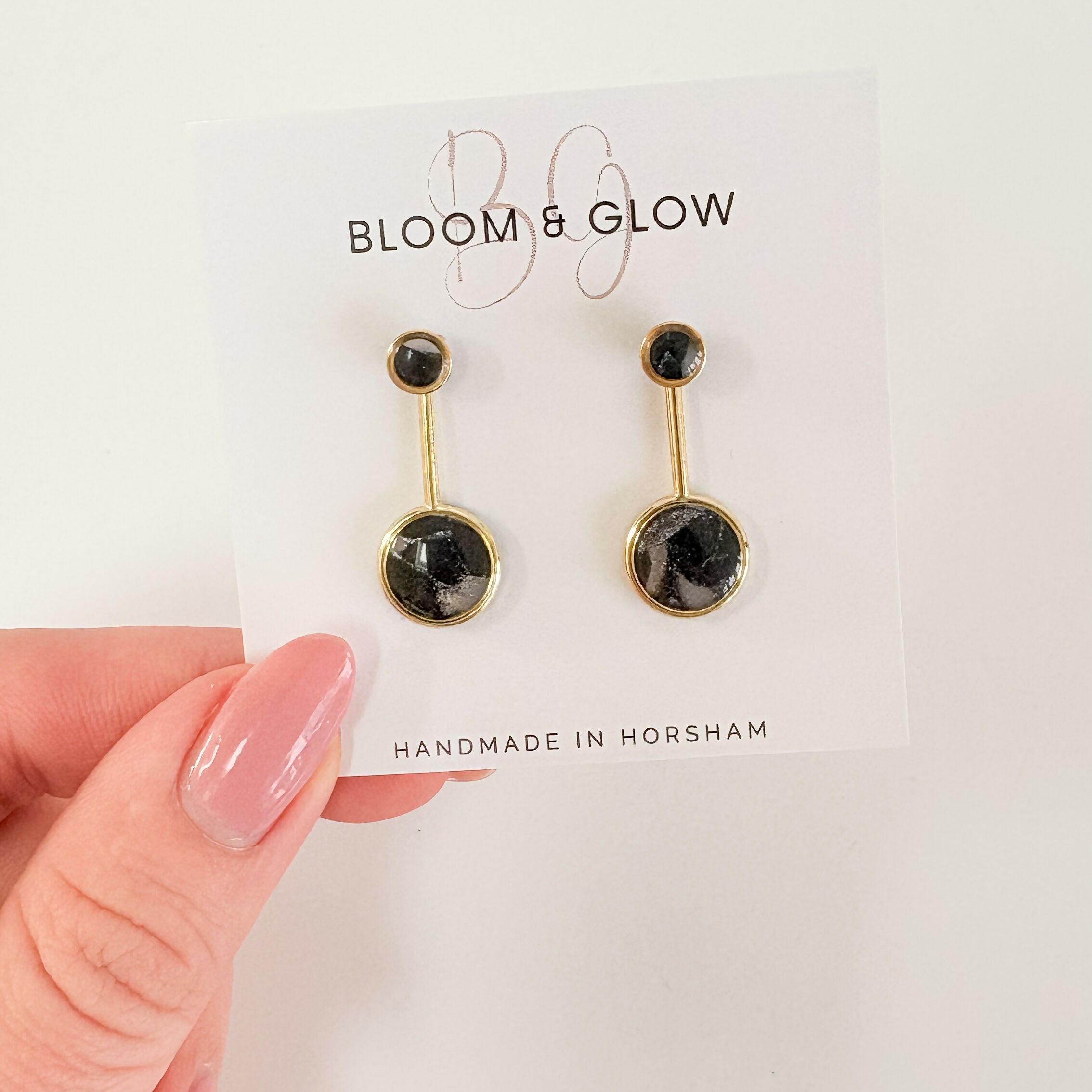 Double Circle 2 in 1 Drop Earrings