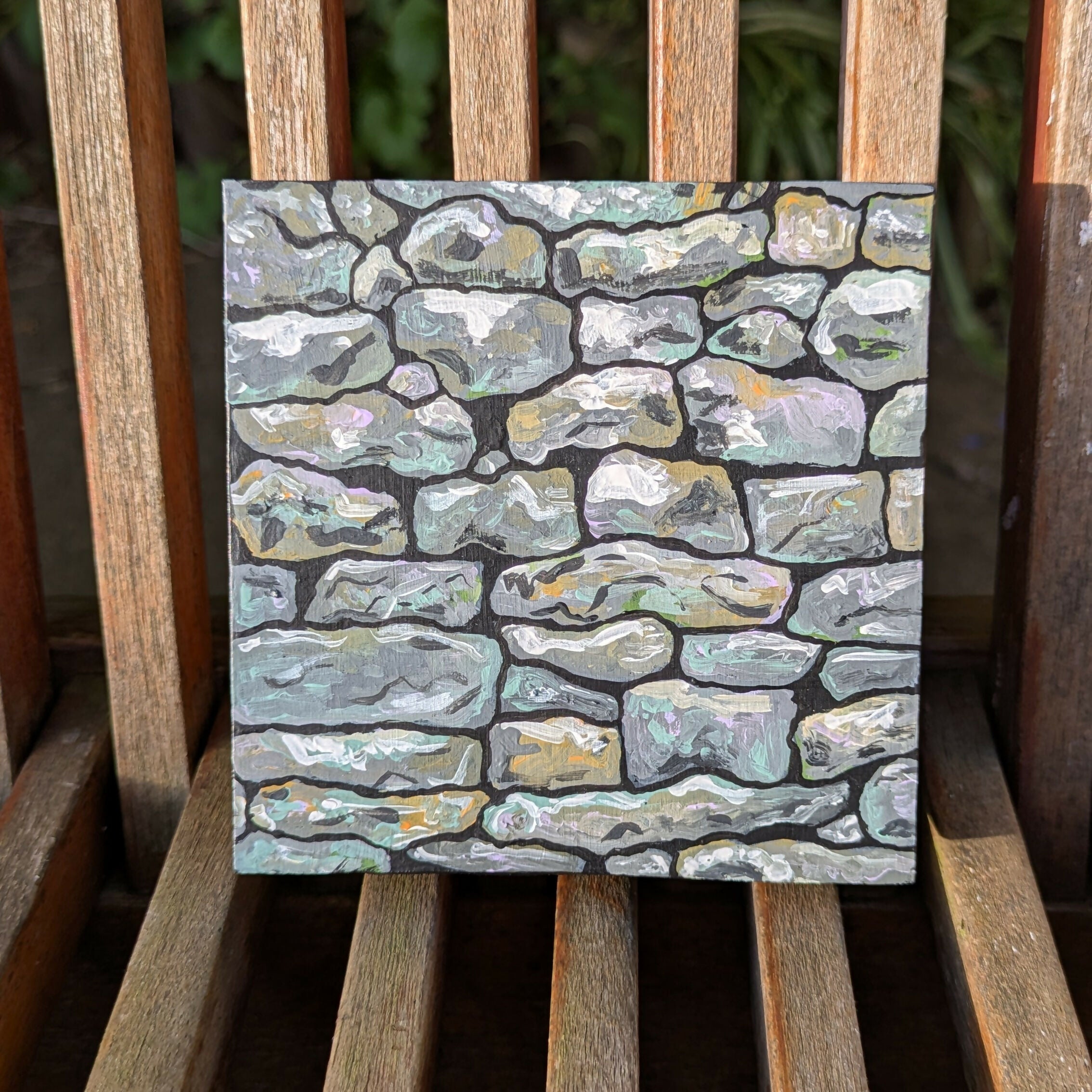 Dry Stone Wall - Acrylic Painted Mini Panel