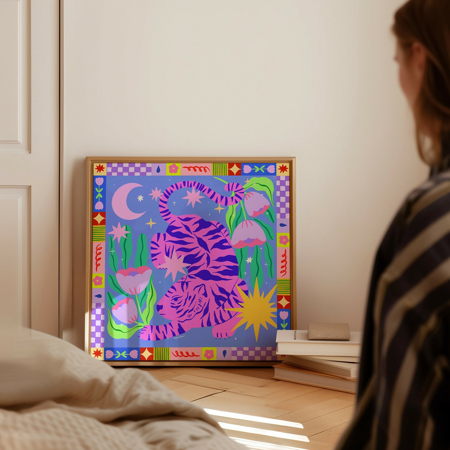 Starry Night & Pink Tiger Print