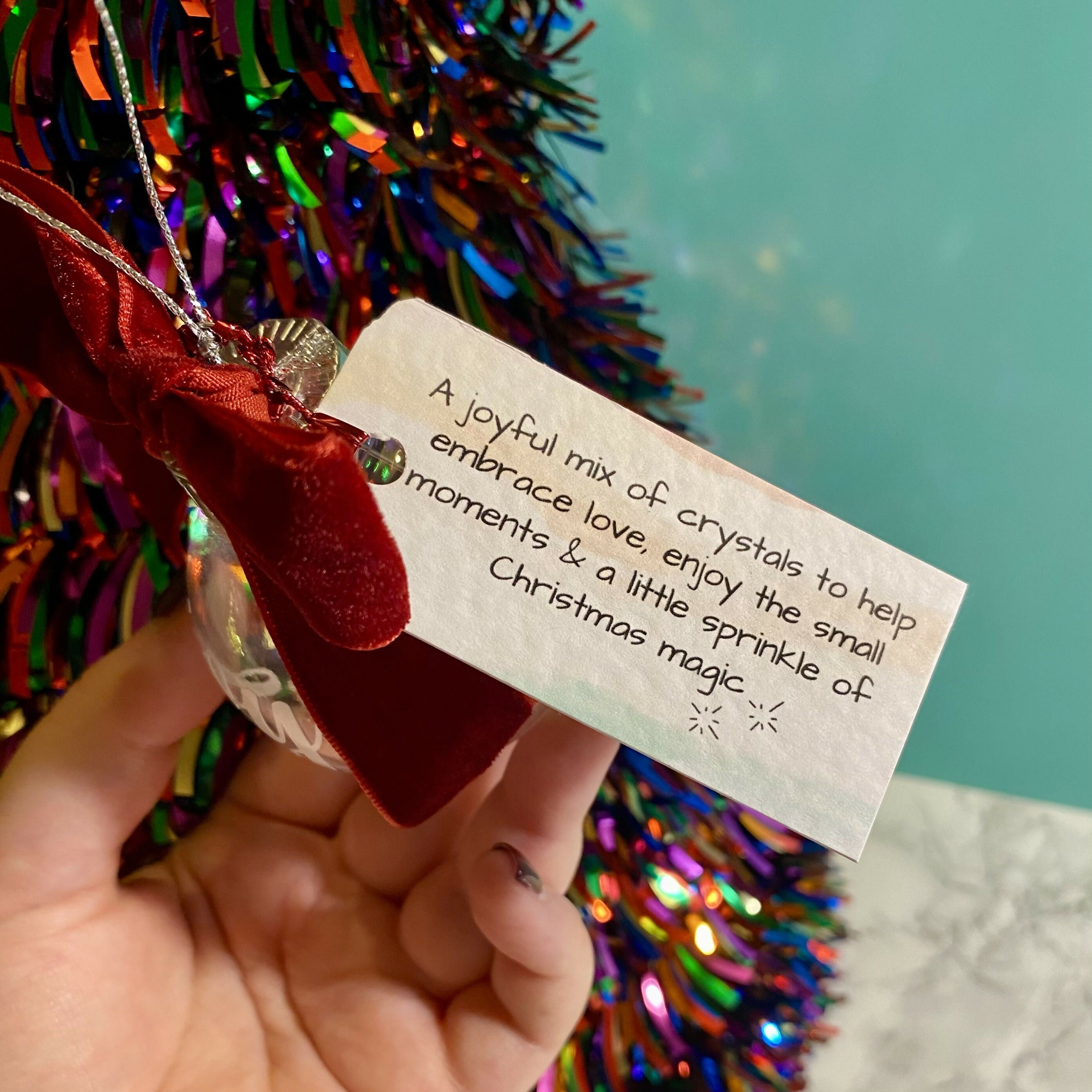 Crystal Infused Christmas Bauble - Joy