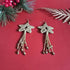 Christmas Shooting Star Earrings; Macrame Gold Sparkly Knotted Cord Festive Handmade Earrings