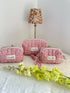 Ditsy Red Quilted Toiletry Bag with Zipper Handmade
